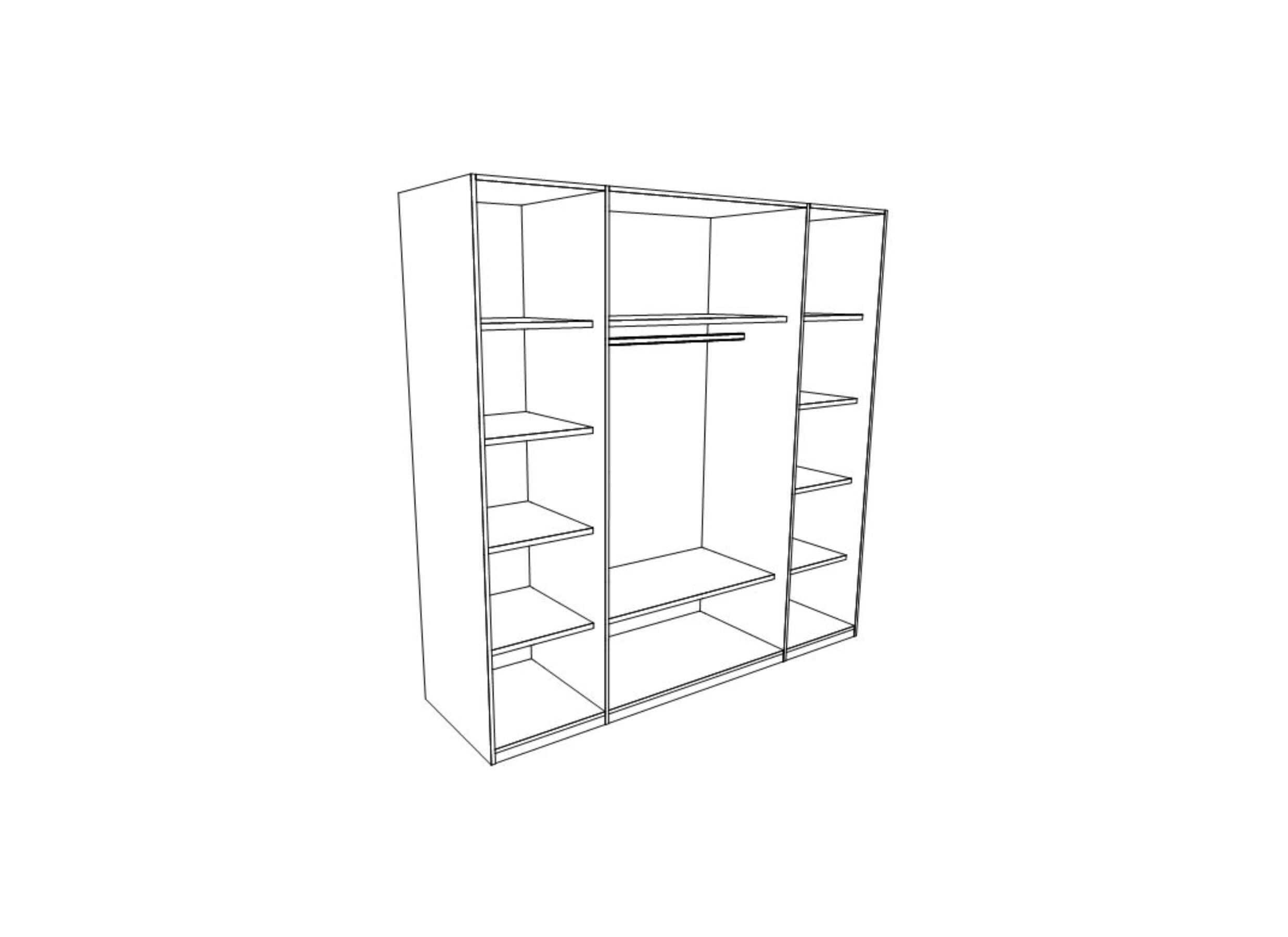 Schuifdeurkast Ella 220cm - decor - light oak/bruin