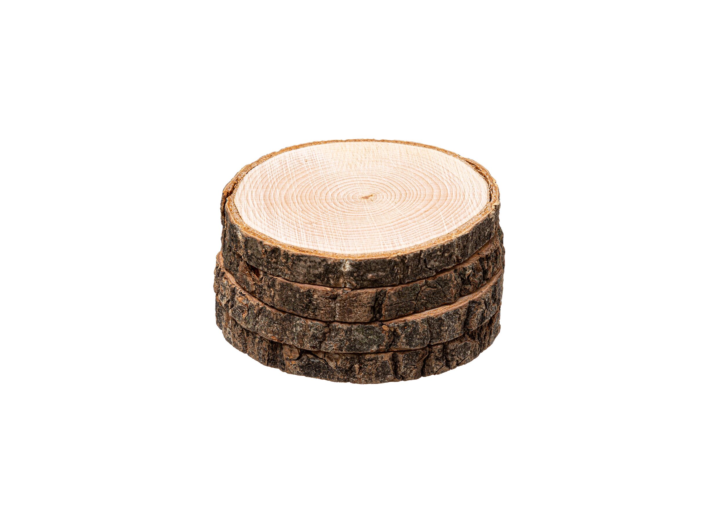 Onderzetters voor glazen Hout Ø10cm set van 4