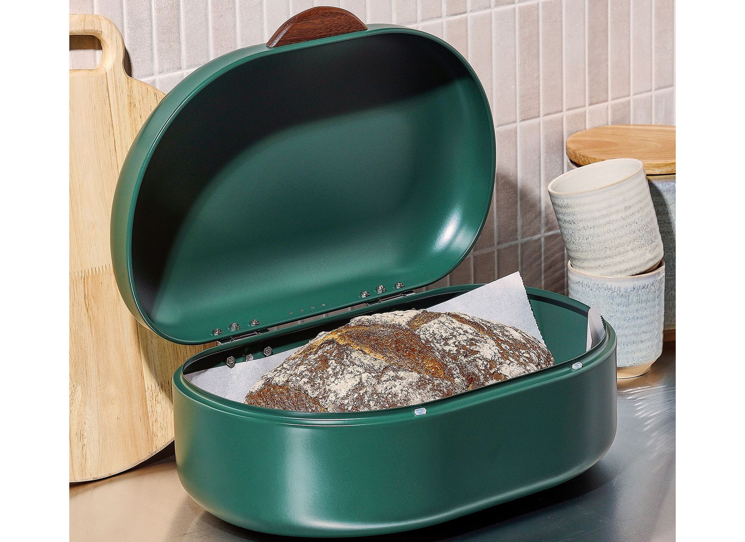 Sfeerfoto - Broodtrommel Crust 40x29cm - metaal - groen