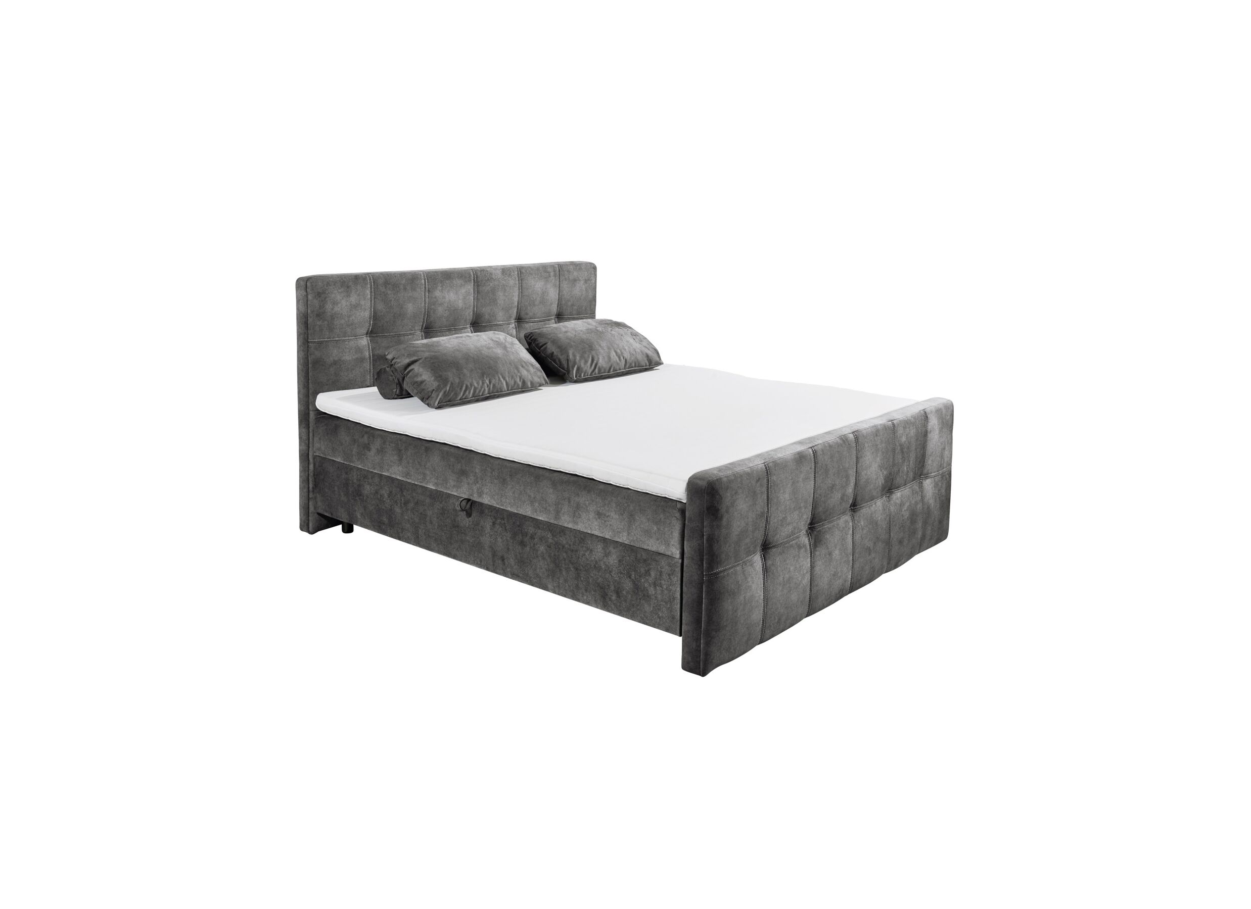 Overzichtsfoto - Bedbox Valetta 180x200cm met opbergruimte stof antraciet
