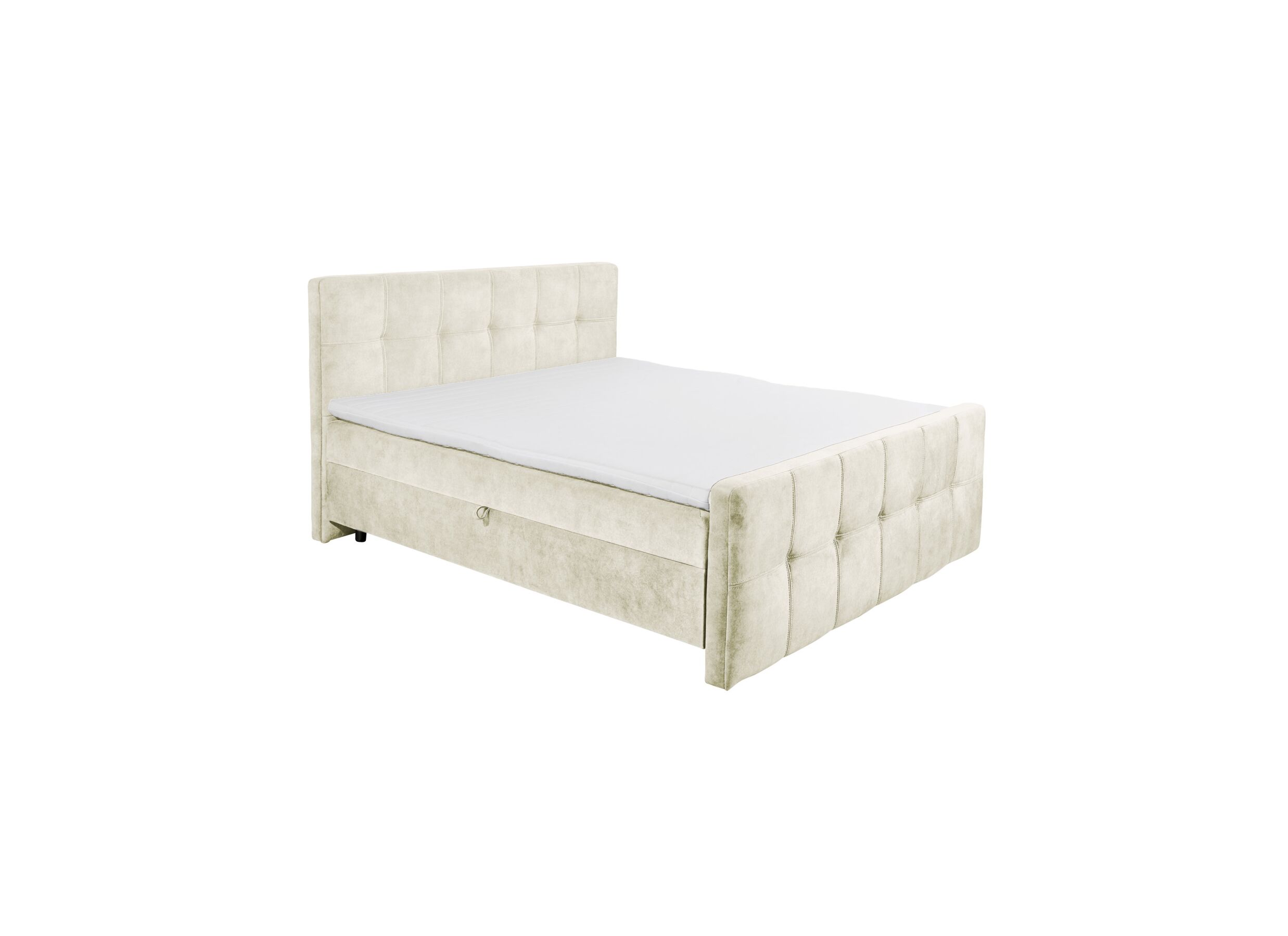 Bedbox Valetta 180x200cm met opbergruimte stof crème