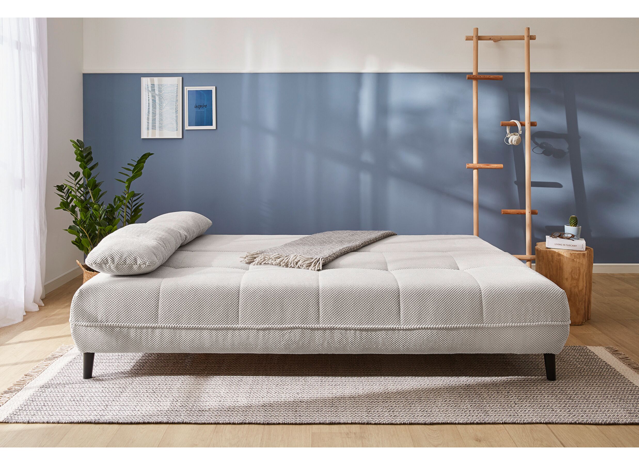 Foto ambiance - Canapé-lit Till 2 personnes - tissu - beige met opbergruimte