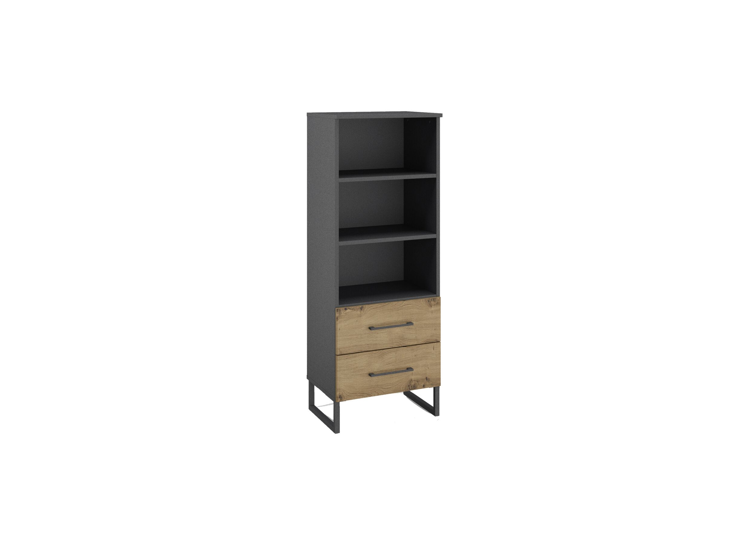 Bibliothèque Butte 47x42x130cm - Bibliothèque Butte 47x42x130cm - décor - chêne artisanal & gris
