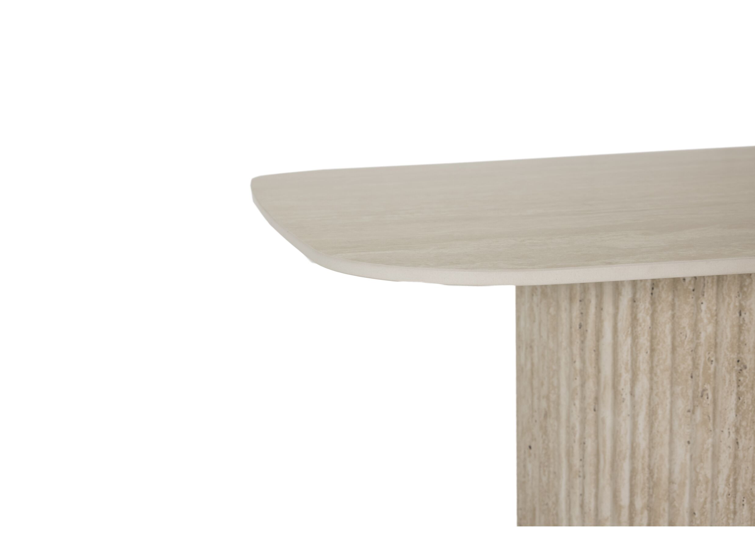 Detailfoto - Tafel 200x100cm - keramiek - beige travertin look