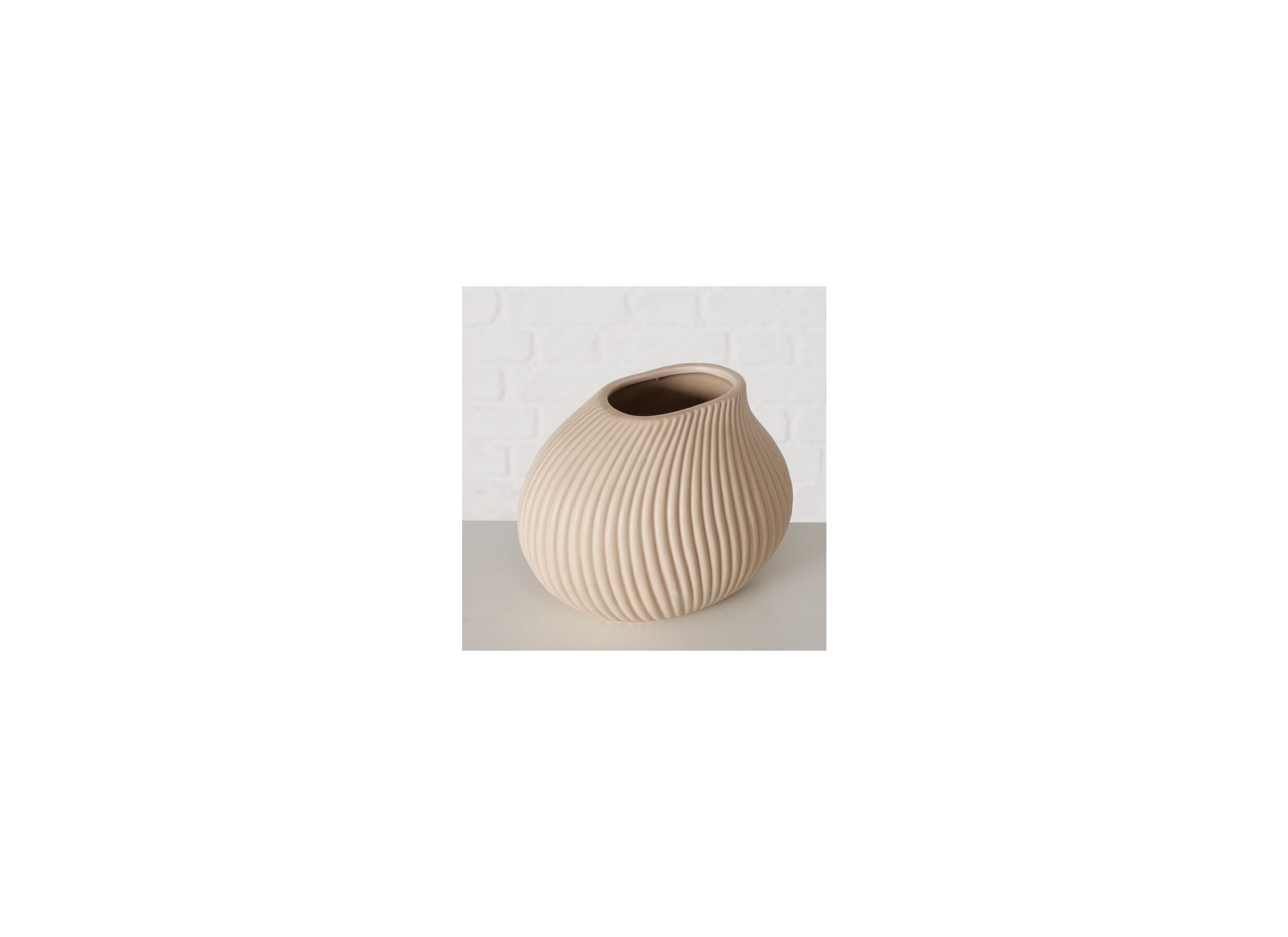 Overzichtsfoto - Vaas Porty H13cm - keramiek - beige/wit