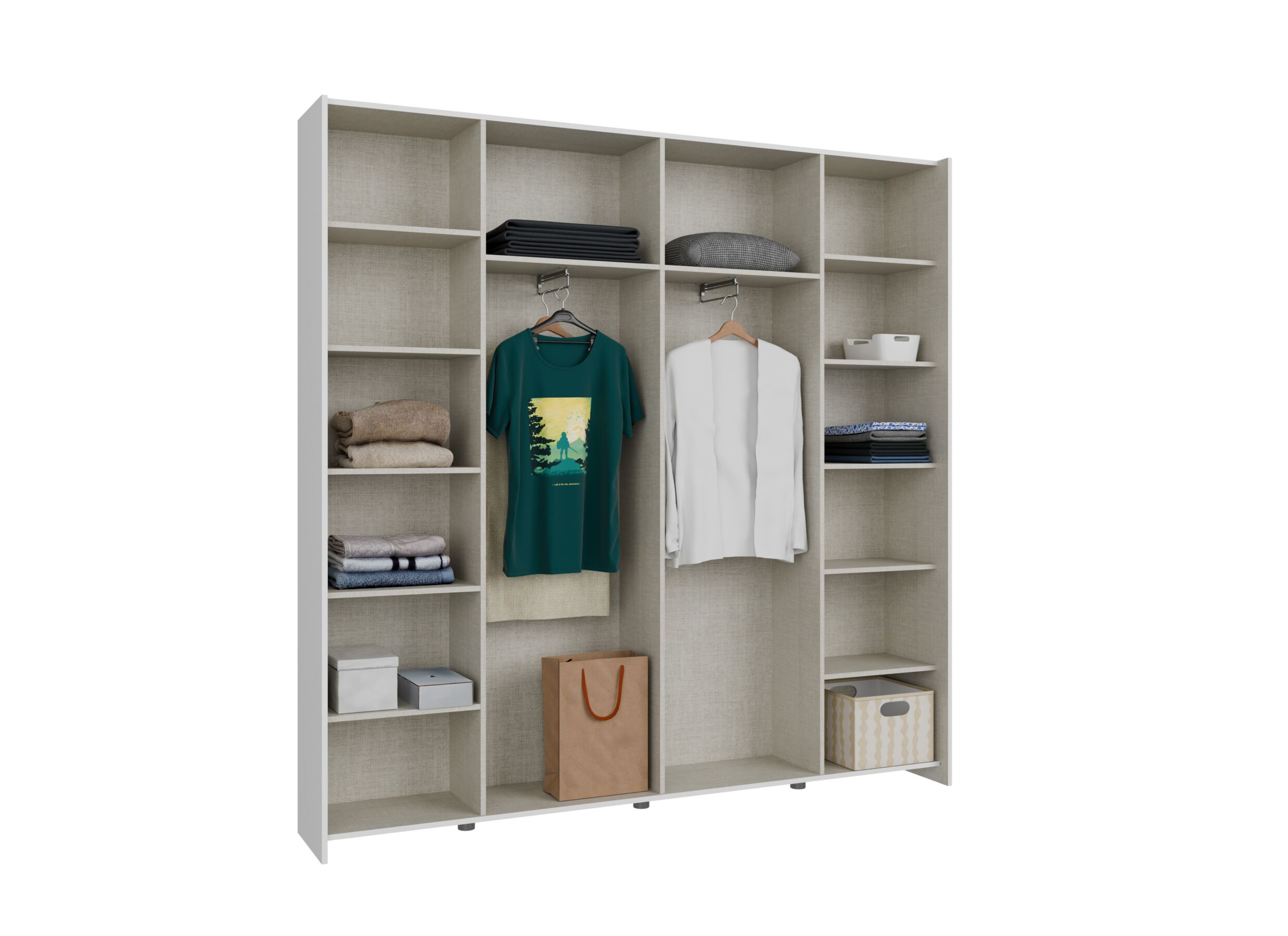 Disposition - Armoire à portes coulissantes Homenook 200cm - décor - blanc