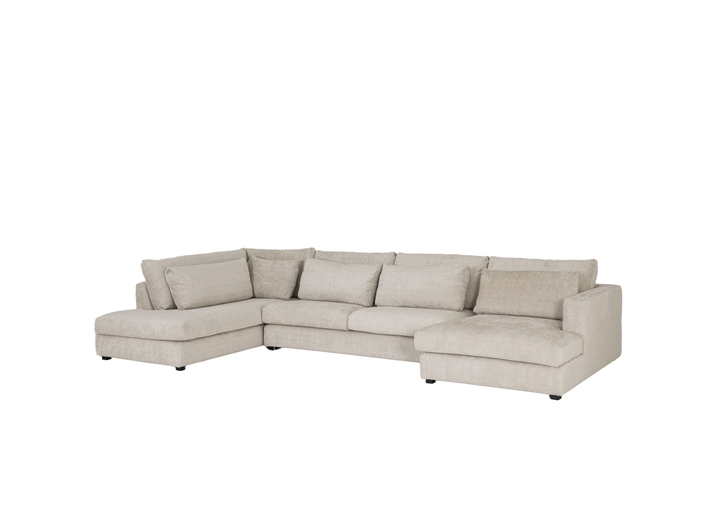 Hoeksalon New Polo 430x226cm - stof - beige - Canapé d'angle New Polo 430x226cm - tissu - beige