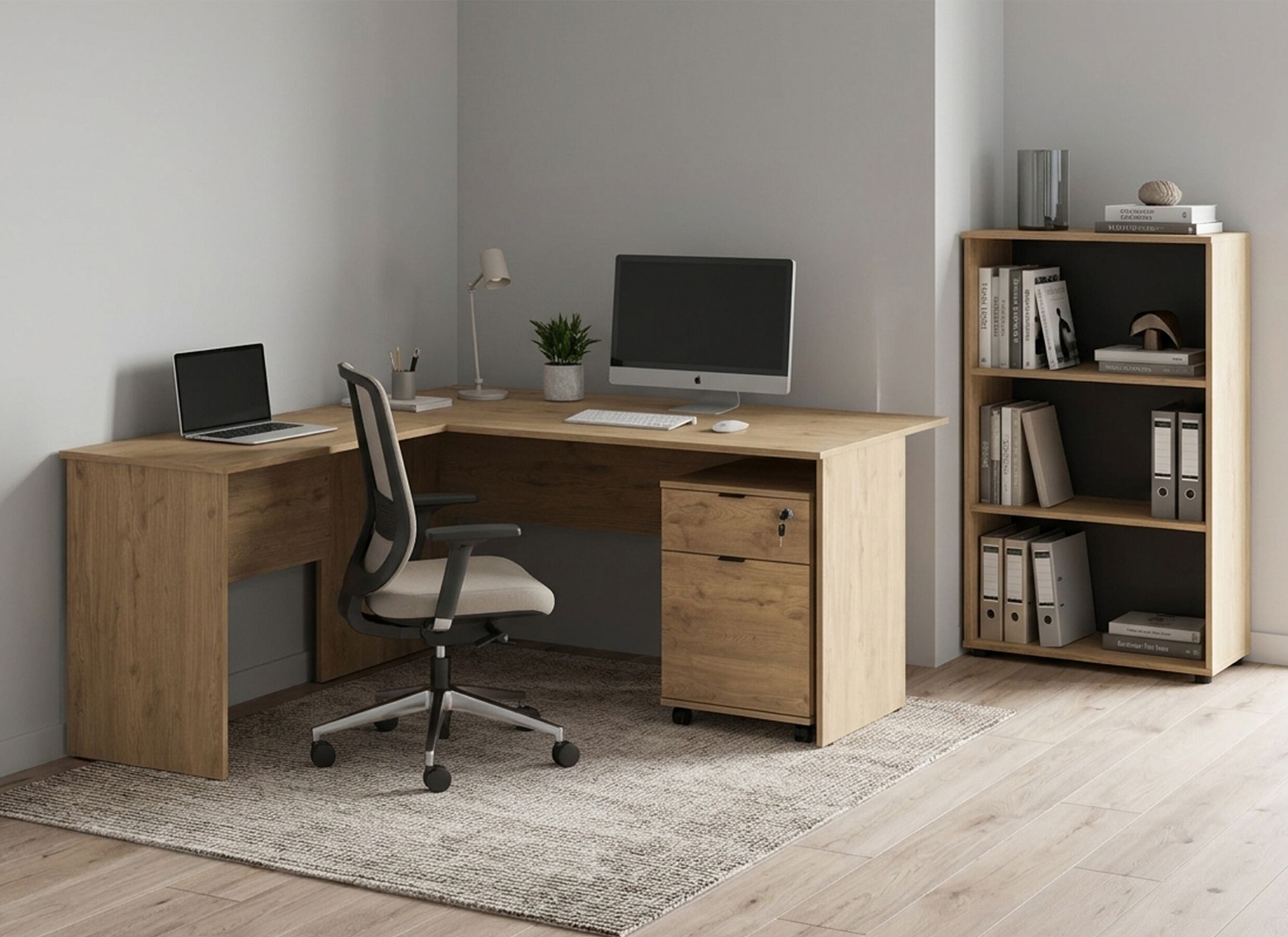 AI Generated - Hoekbureau Merida 160x144x75cm - melamine - florida