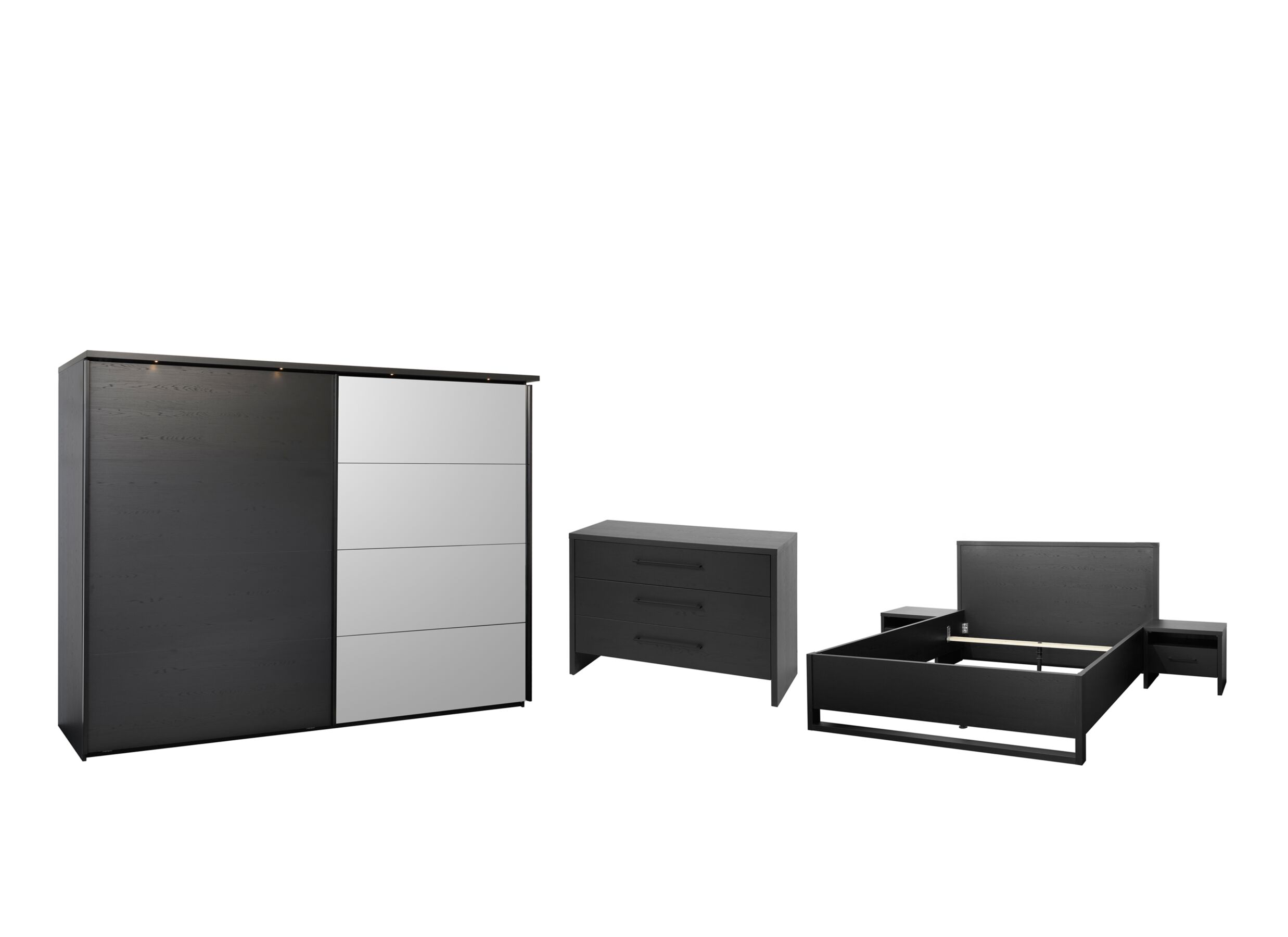 Chambre à coucher Rosie avec lit 140x200cm - armoire 245cm - Chambre à coucher Rosie avec lit 140x200cm - armoire 245cm