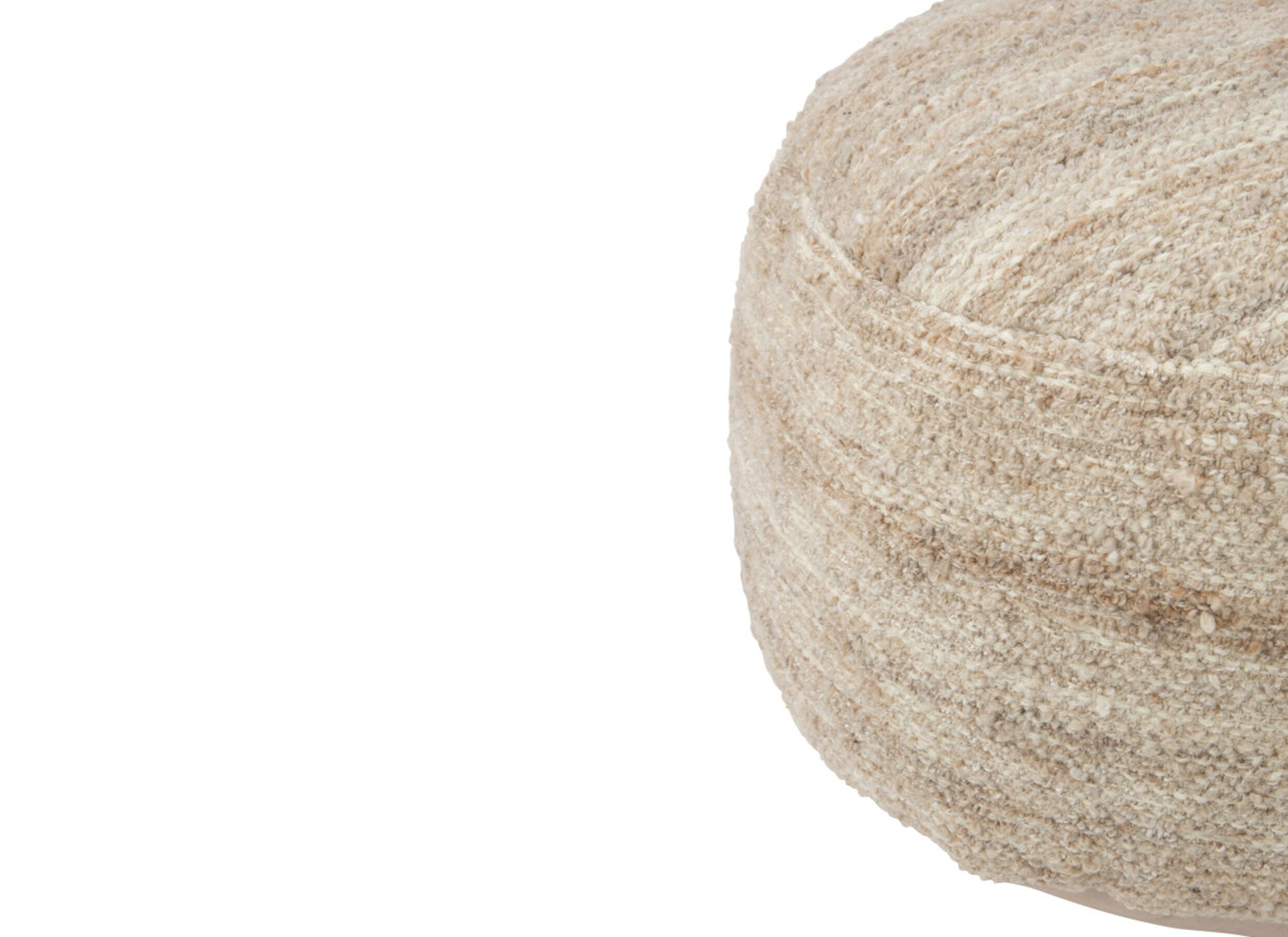 Detailfoto - Poef Steen 90x60x30cm - stof - beige