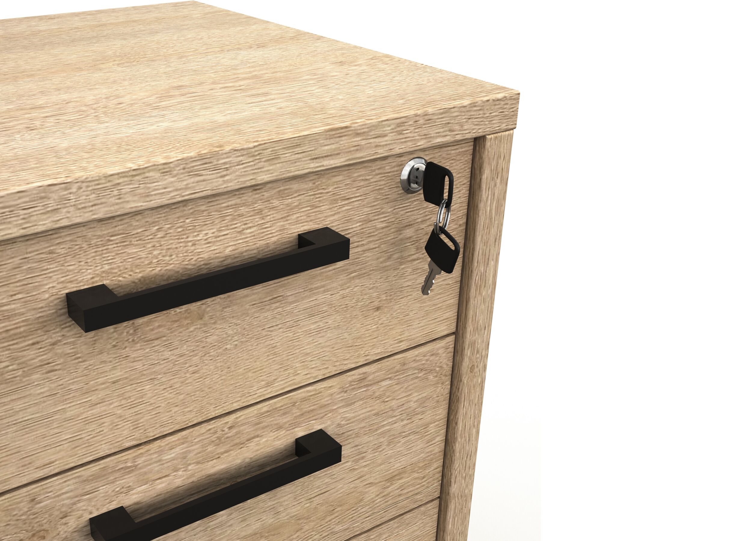 Detailfoto - Ladeblok Flexo-2 51x48x59cm - decor - zand eik met slot