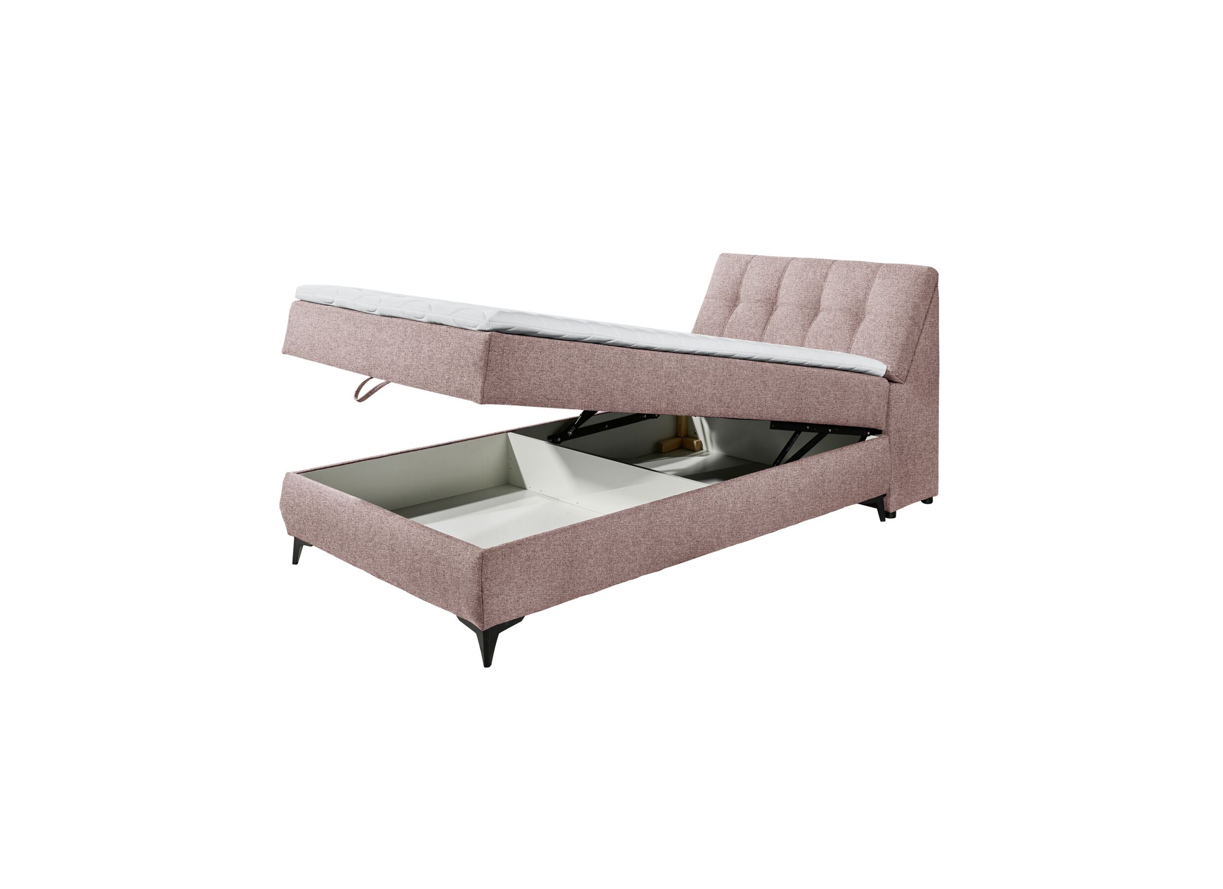 Indeling - Bedbox Atlantis 120x200cm met opbergruimte stof flamingo
