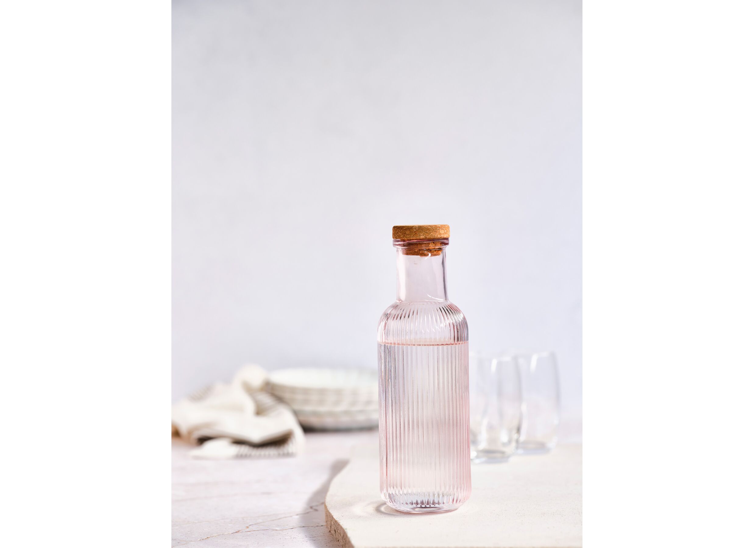 Foto ambiance - Bouteille à eau Raya 1L - verre - rose