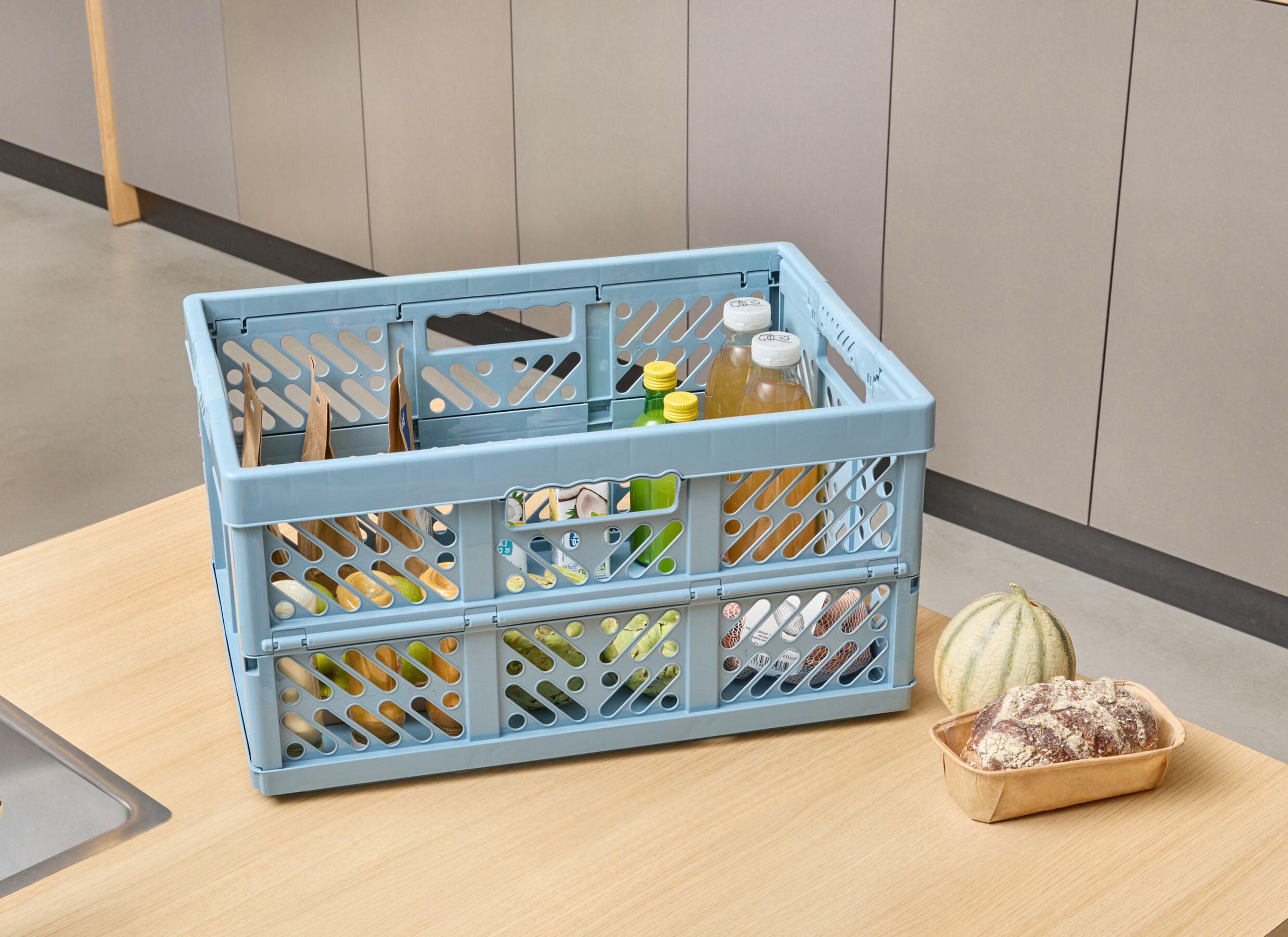 Sfeerfoto - Plooibox 53x27,5x37cm - kunststof - blauw & groen