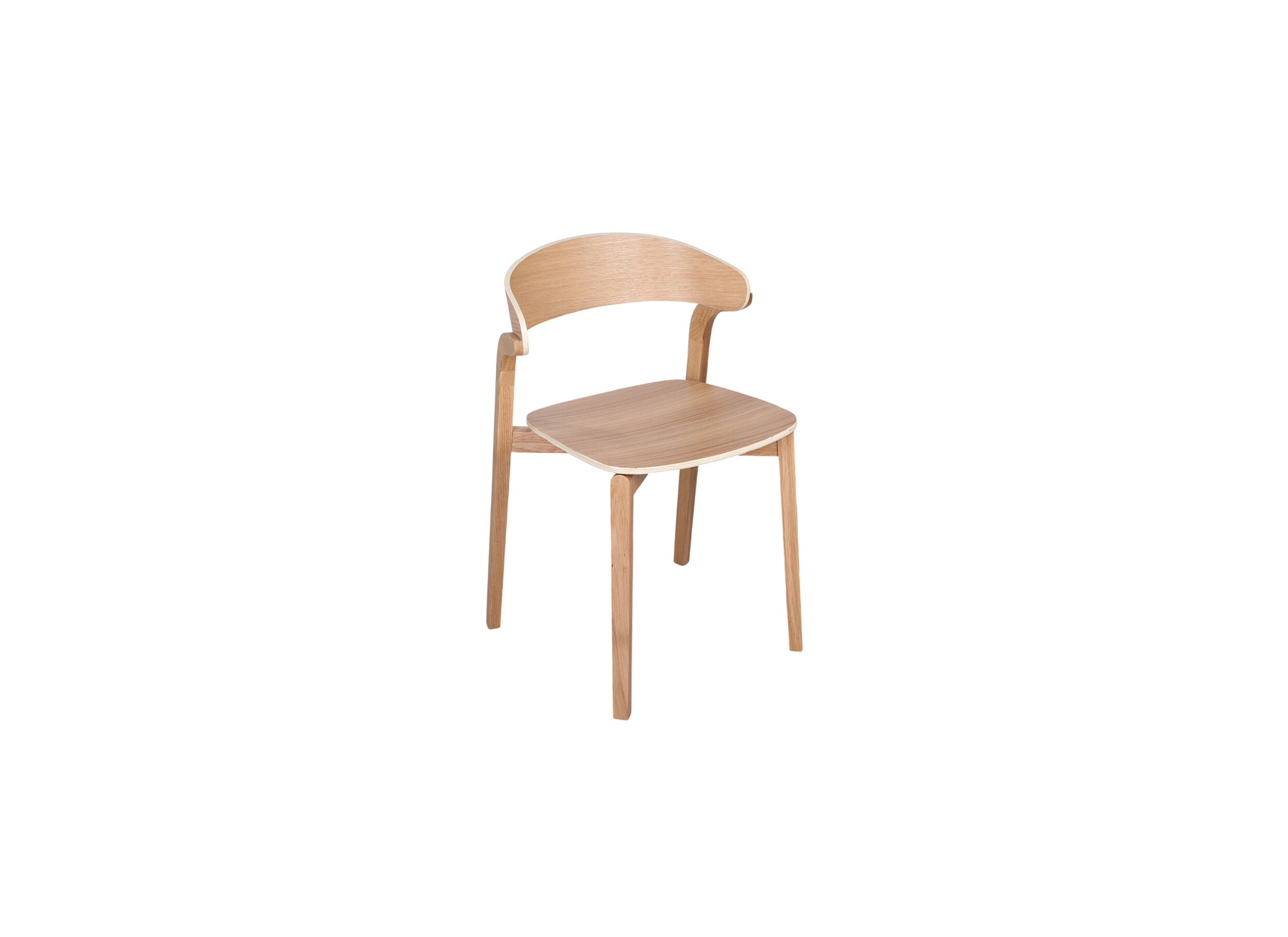 Stoel Ono 53 - Stoel Ono 53,5x49,2x77cm - eik massief & fineer - witte eik