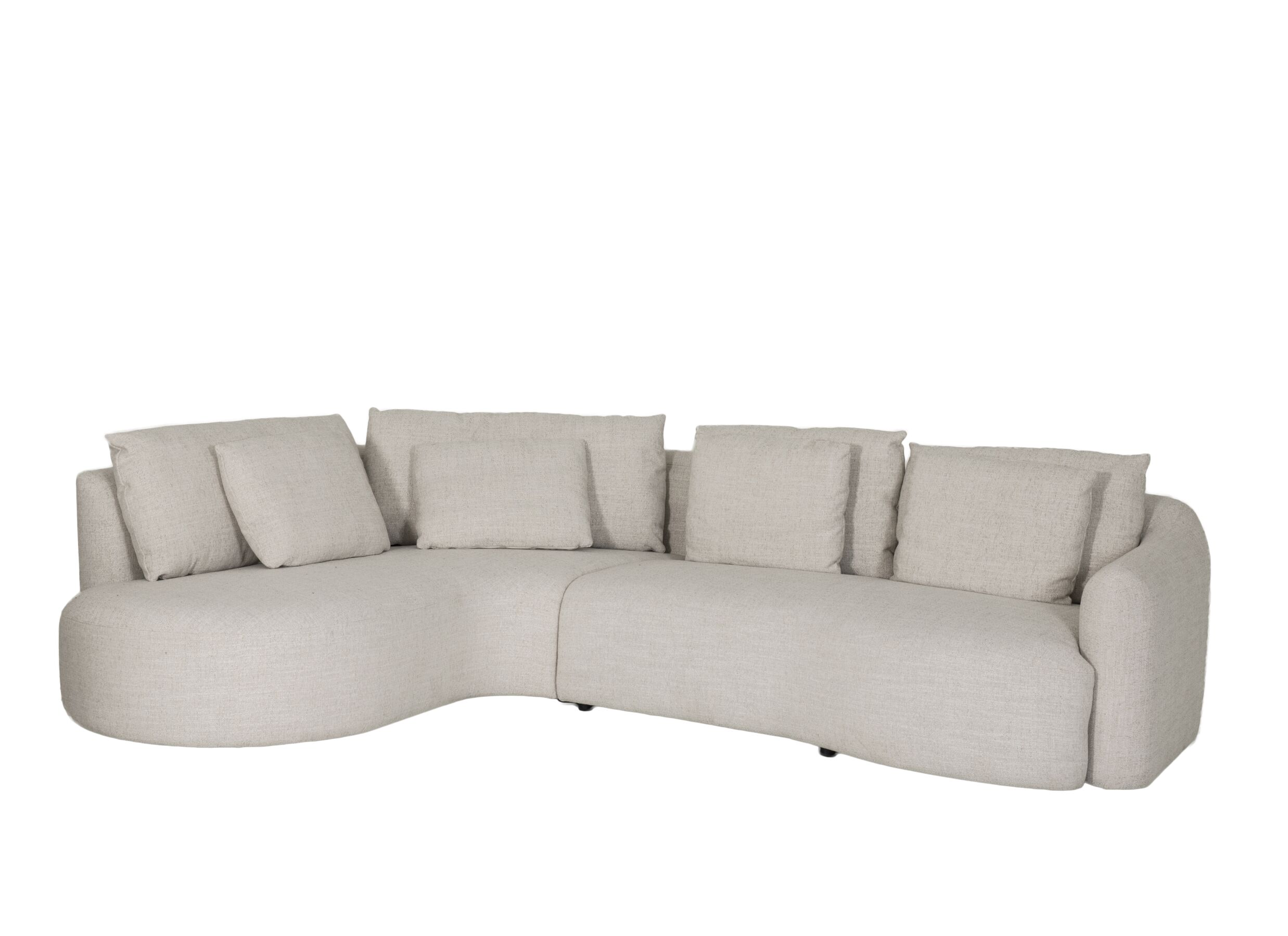 Plus Important - Canapé d'angle Mimosa 318x230cm - tissu - naturel