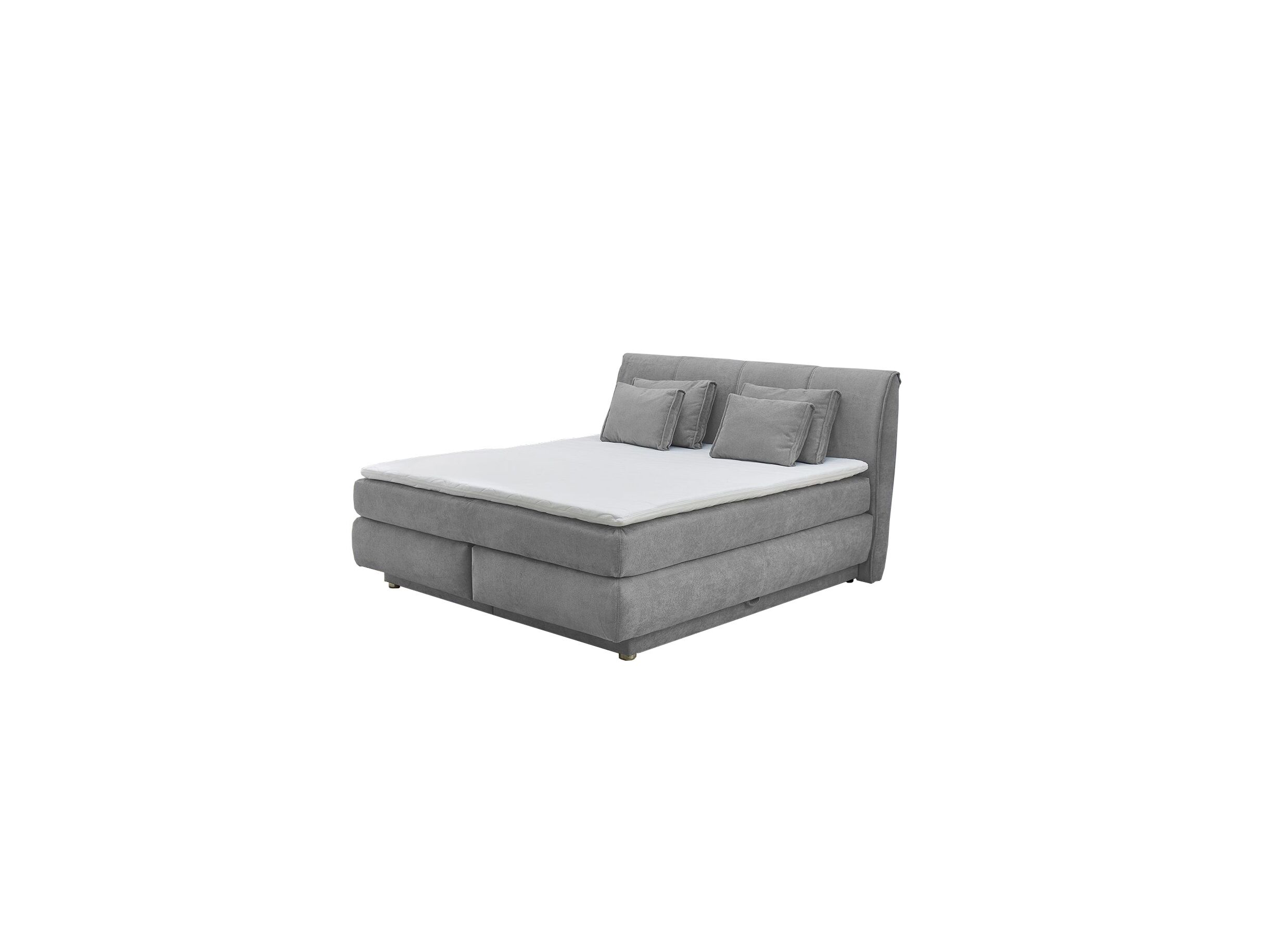 Boxspring Carla Max 180x200cm avec rangement tissu gris micro