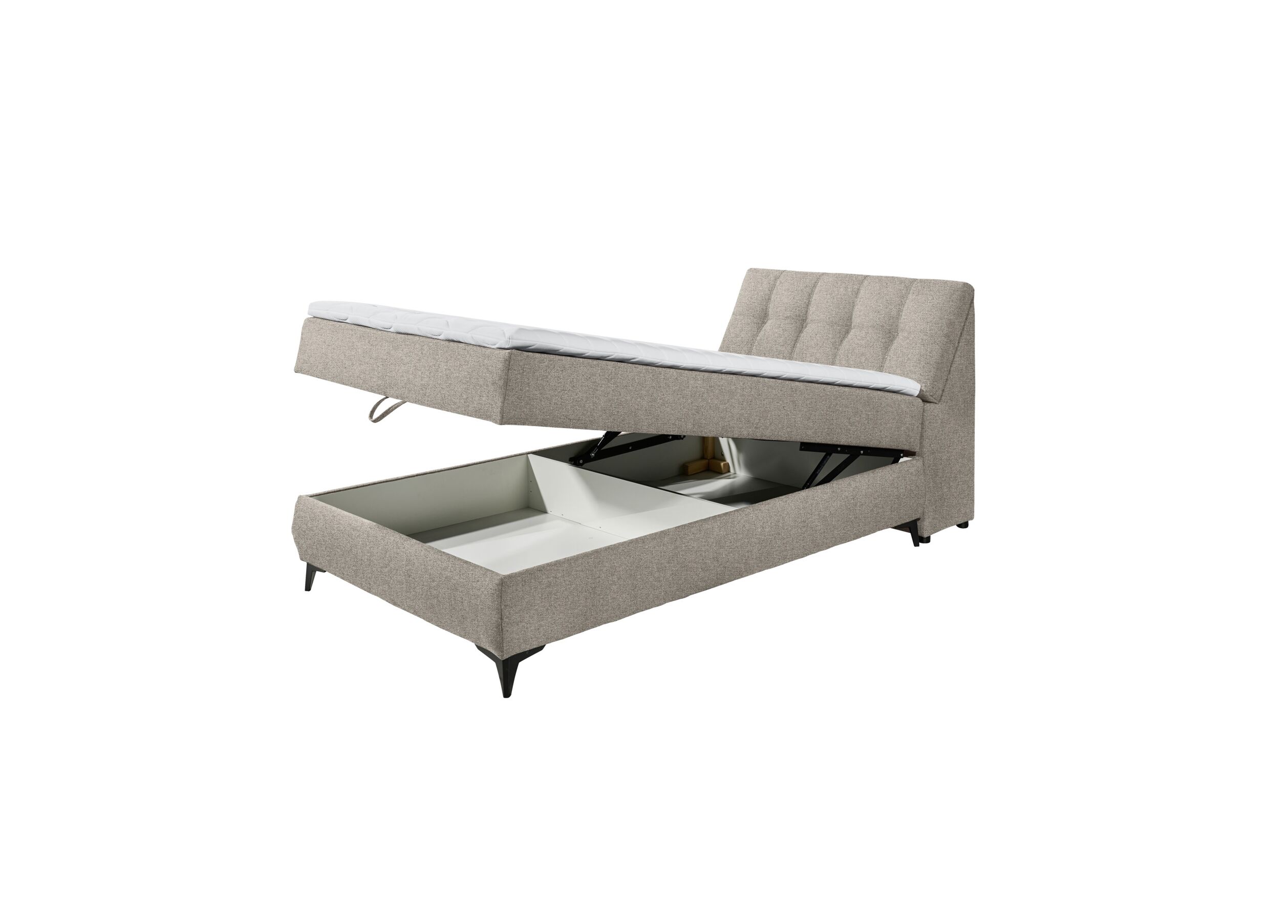 Indeling - Bedbox Atlantis 120x200cm met opbergruimte stof zand