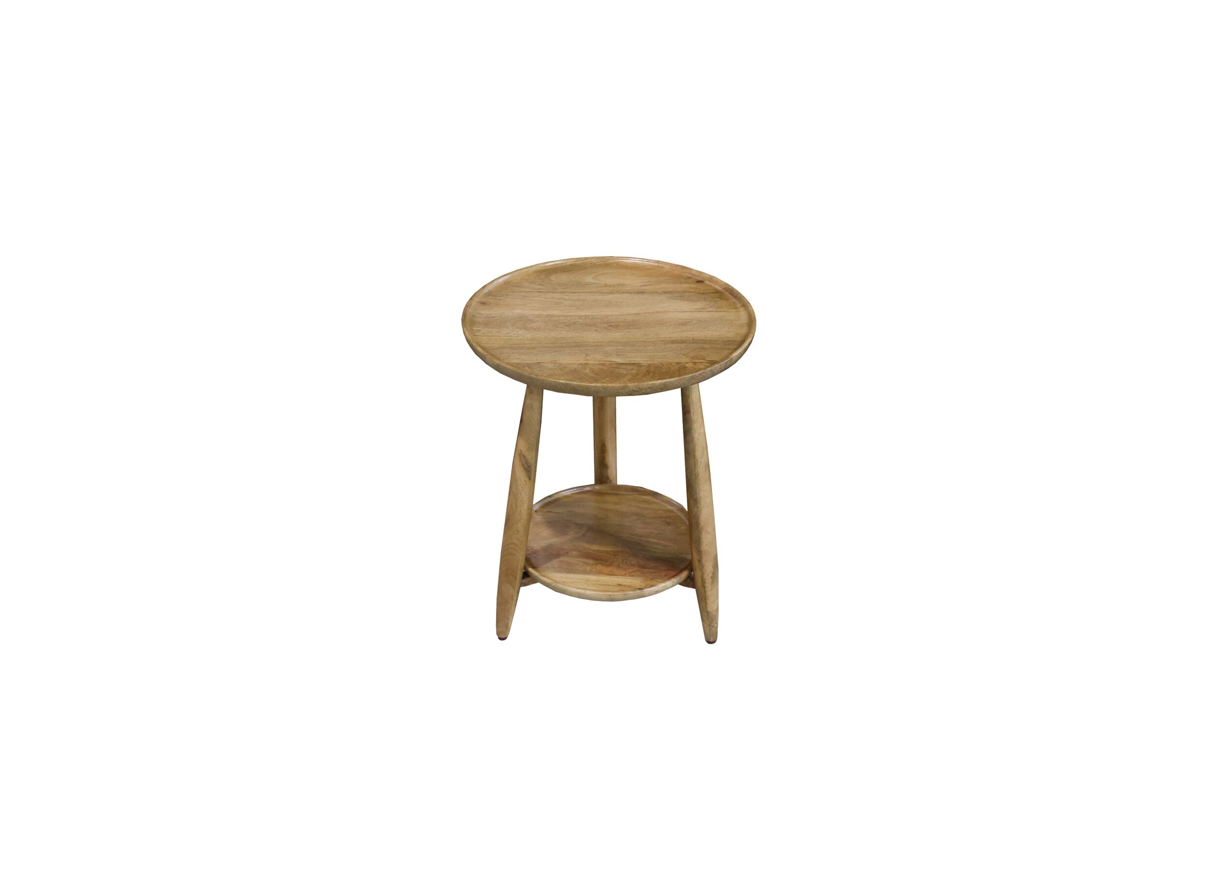 Overzichtsfoto - Bijzettafel Chestnut Ø48cm - mango massief - naturel