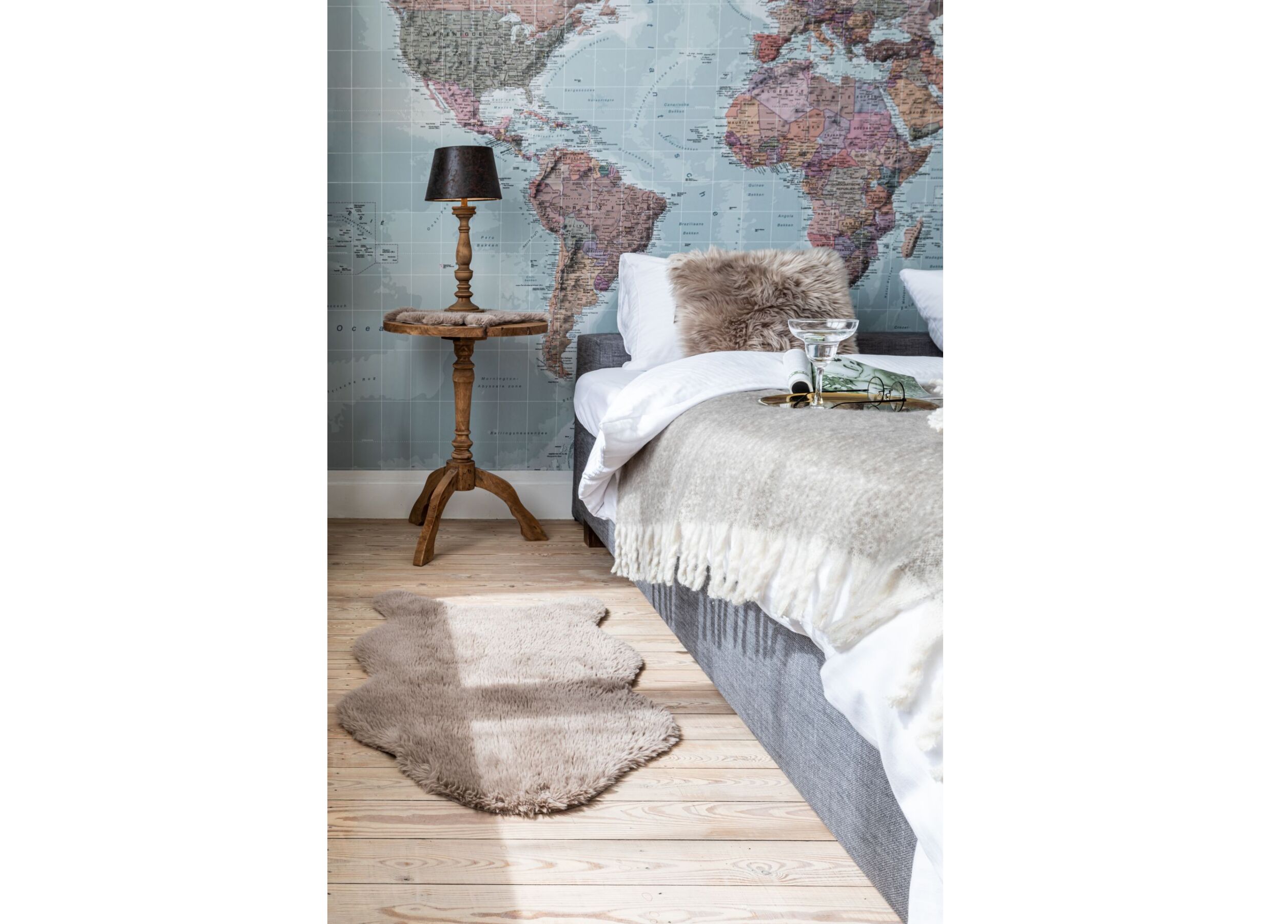 Sfeerfoto - Plaid Flock 130x170cm microflanel taupe