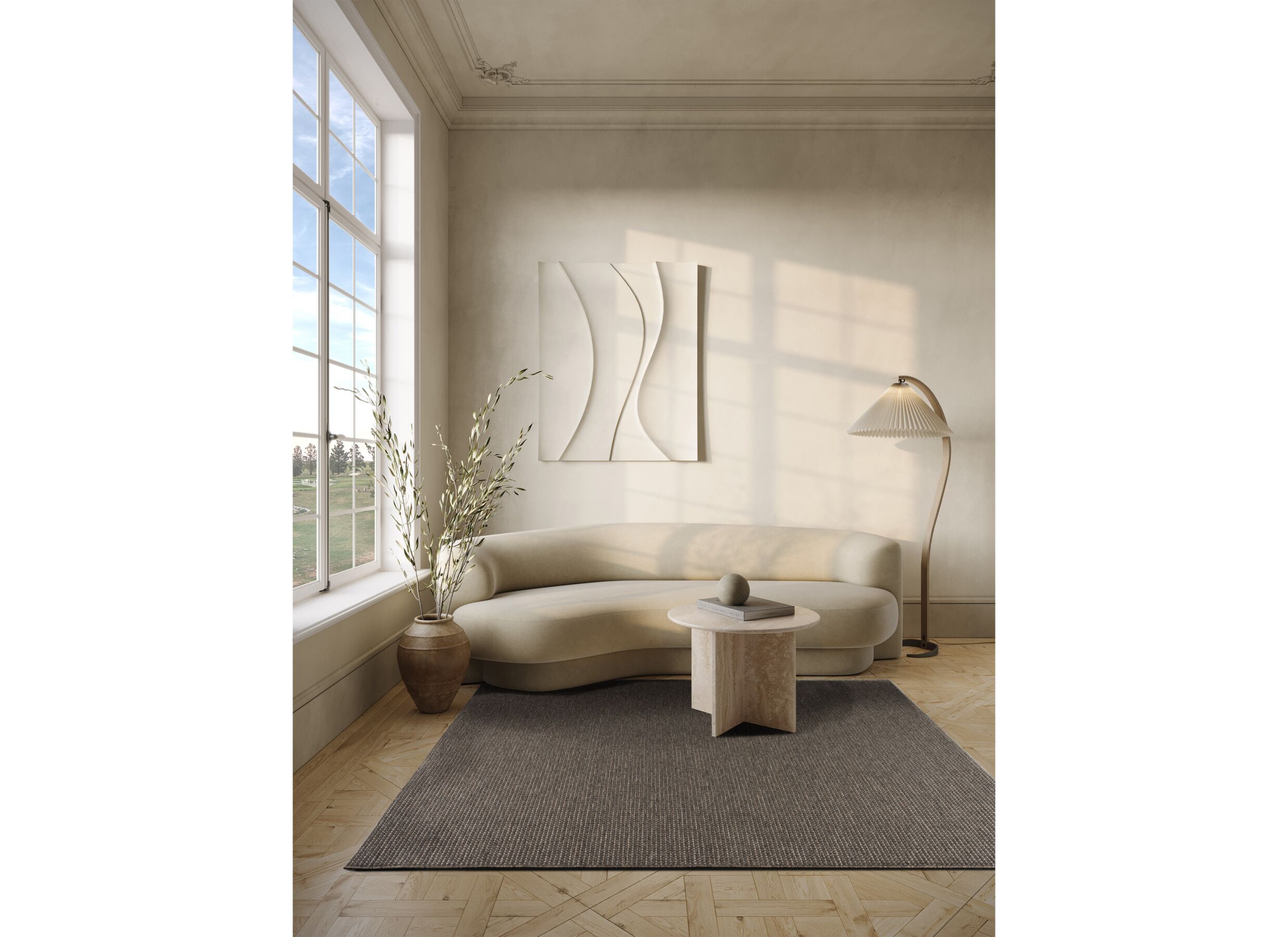 Foto ambiance - Tapis Makabi 80x150cm - polyester & polypropylène - marron
