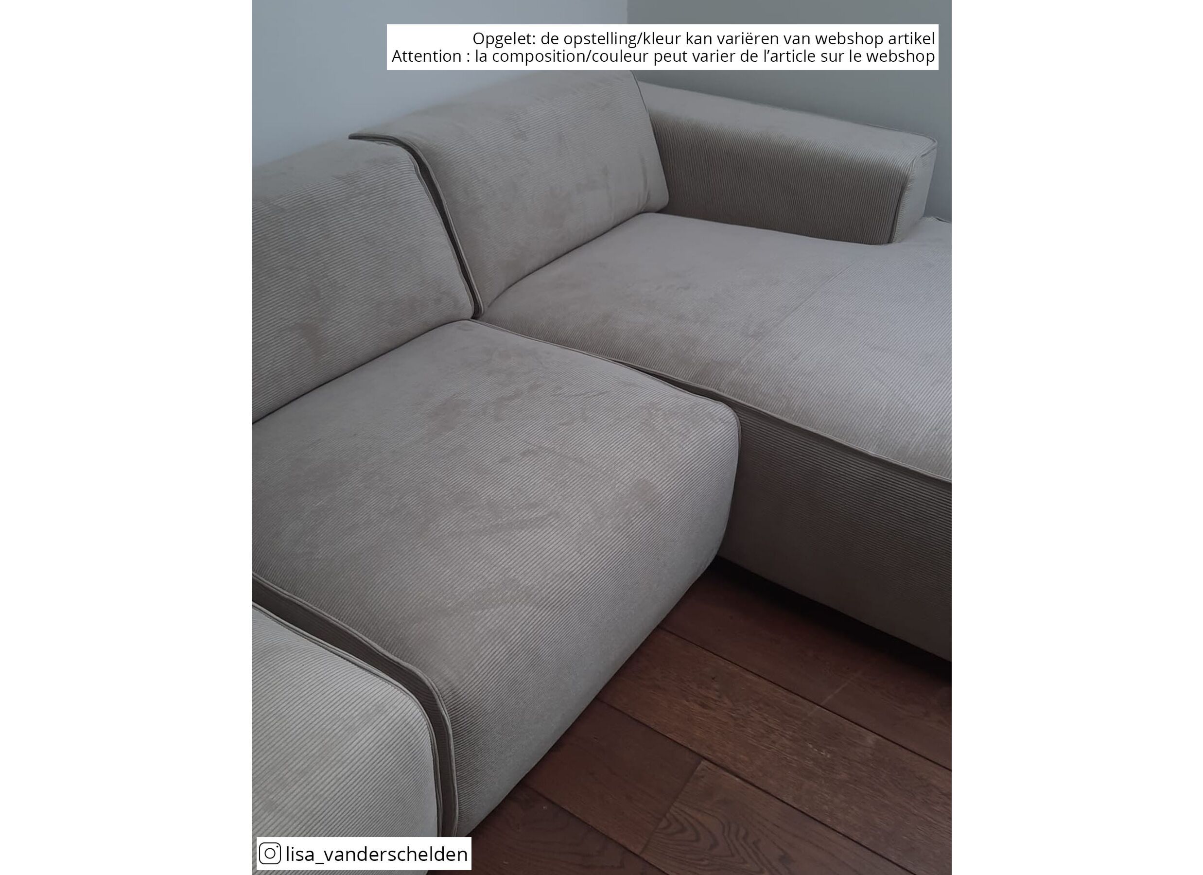 Hoeksalon Enjoy 227x161cm - stof - beige