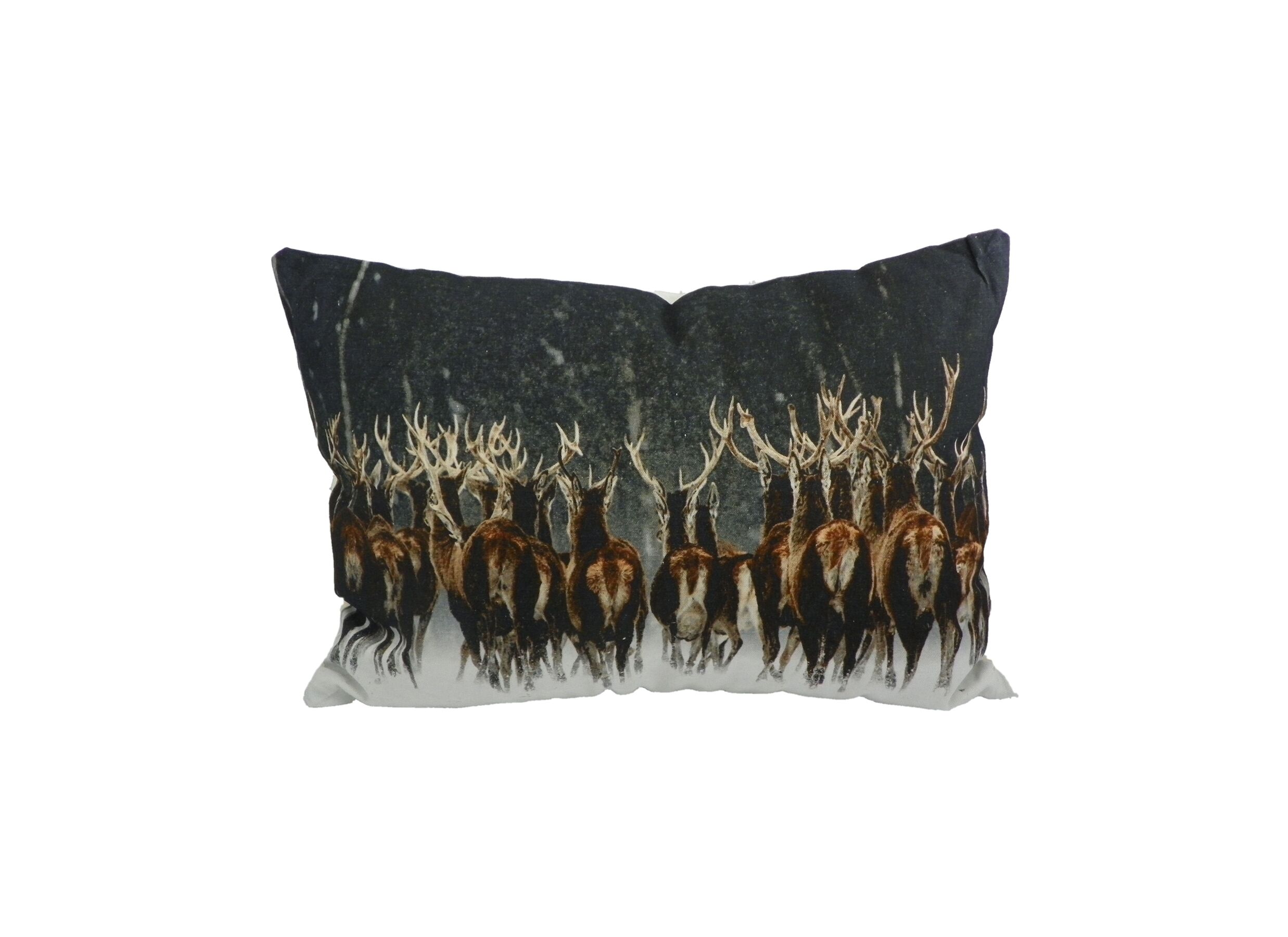 Coussin Troupeau de cerfs 50x35cm multicolore - Coussin Troupeau de cerfs 50x35cm - coton - multicolore