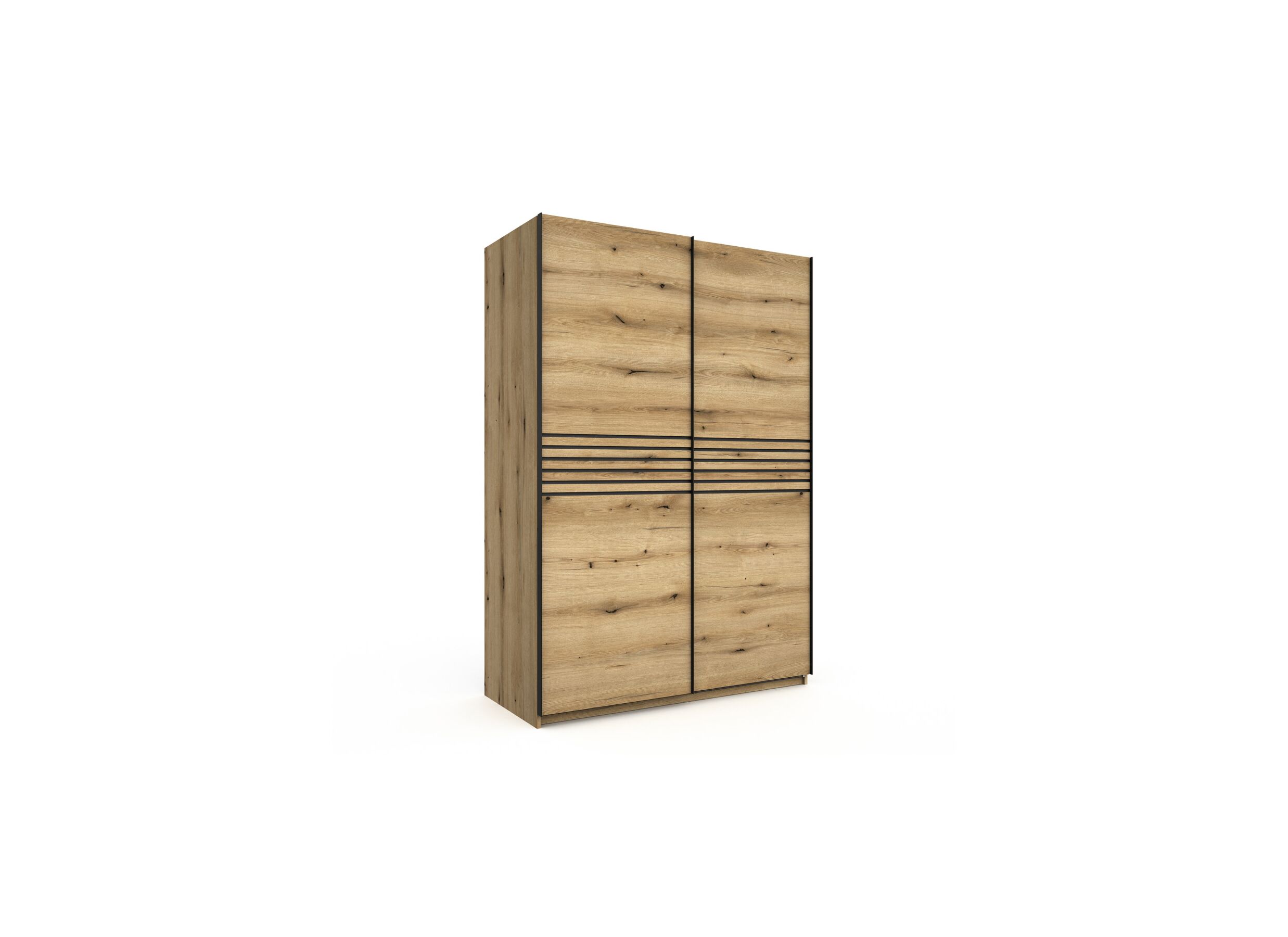 Schuifdeurkast Kato 150cm - melamine - etna eik - Armoire à portes coulissantes Kato 150cm - mélamine - chêne etna