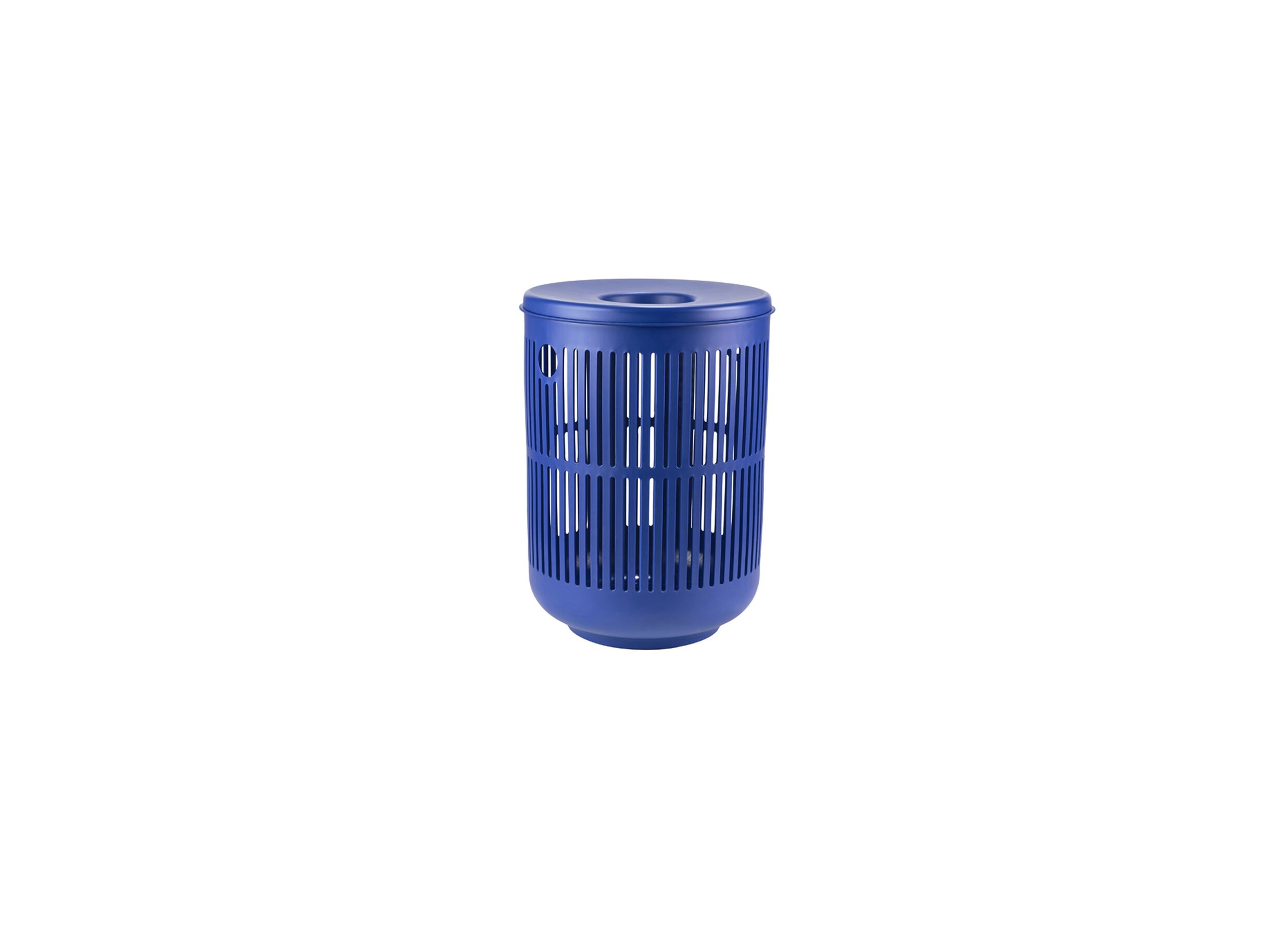 Linnenmand Ø40xH54cm indigo blauw - Linnenmand Ø40xH54cm indigo blauw
