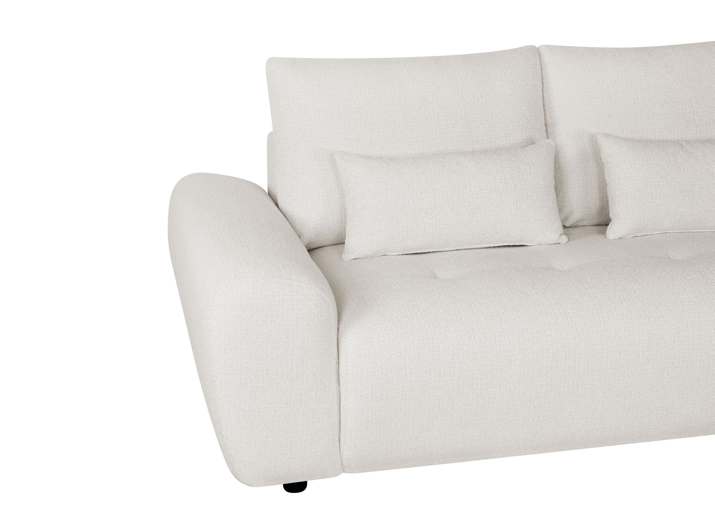 Detail - Canapé d'angle Garama 281x229cm - polyester - beige