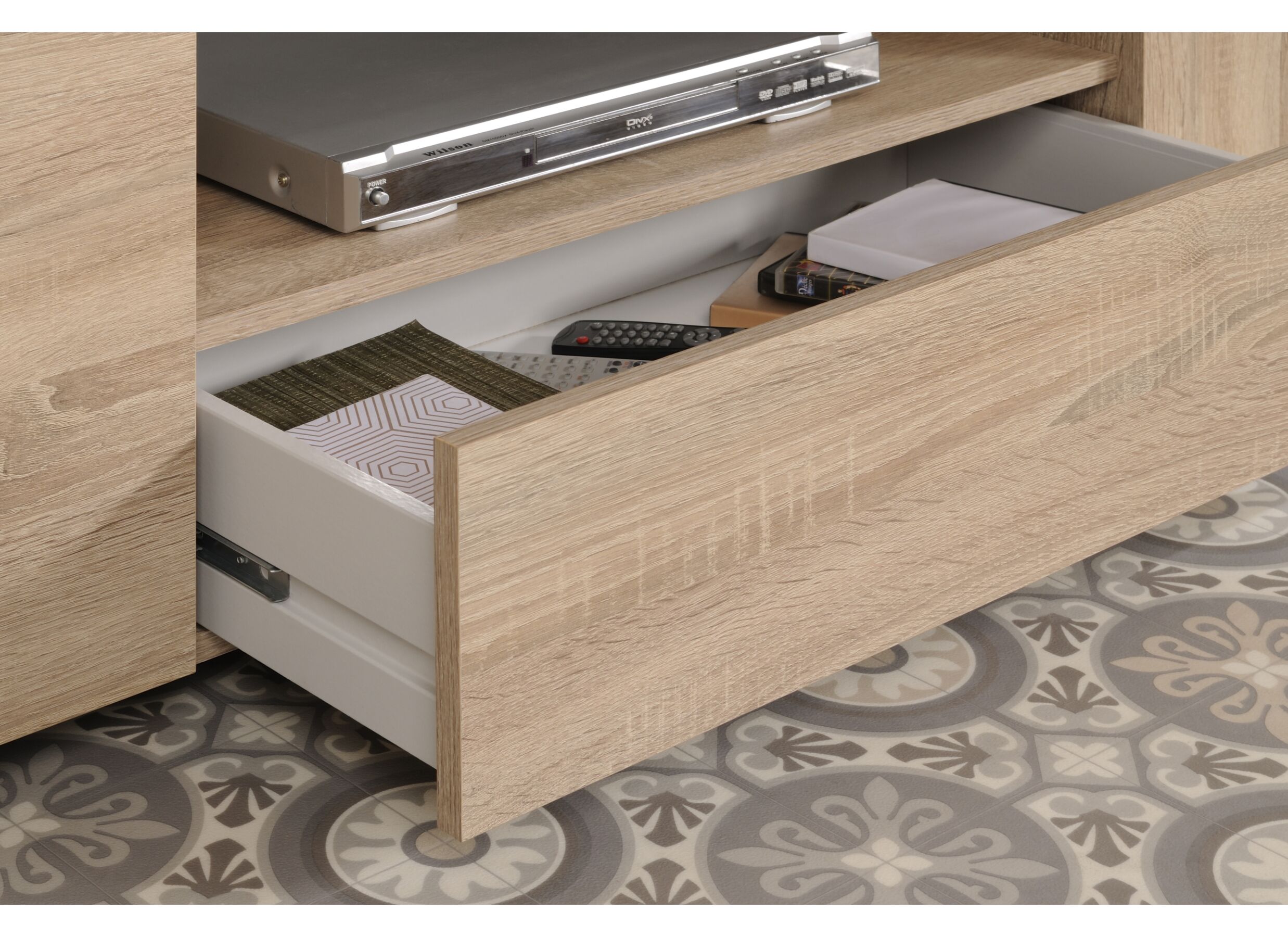 Meuble TV Fumay 138cm - décor - chêne & béton