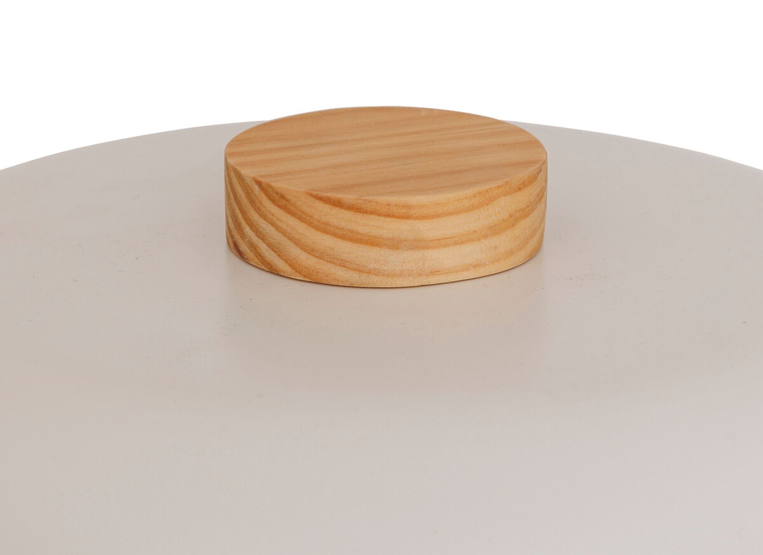 Detail - Lampe de table Champignon Pola H35cm E27 - hévéa et acier - blanc et naturel