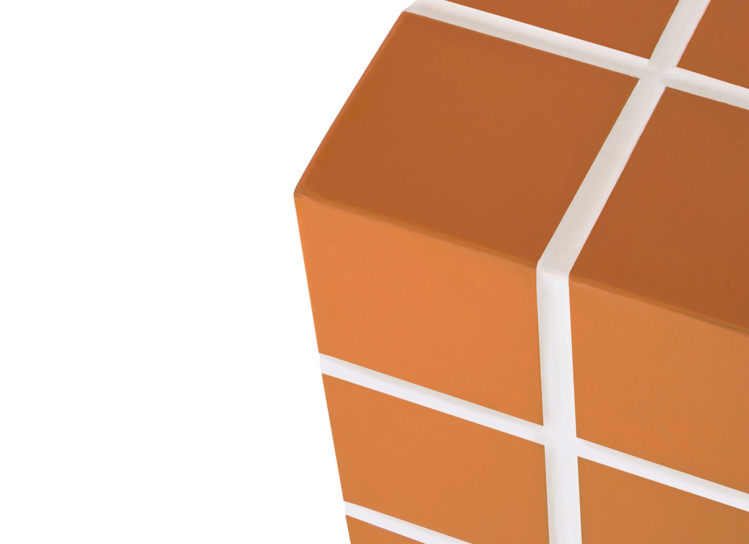 Detail - Table d'appoint Betsy 45x37x45cm - MDF - jaune & orange