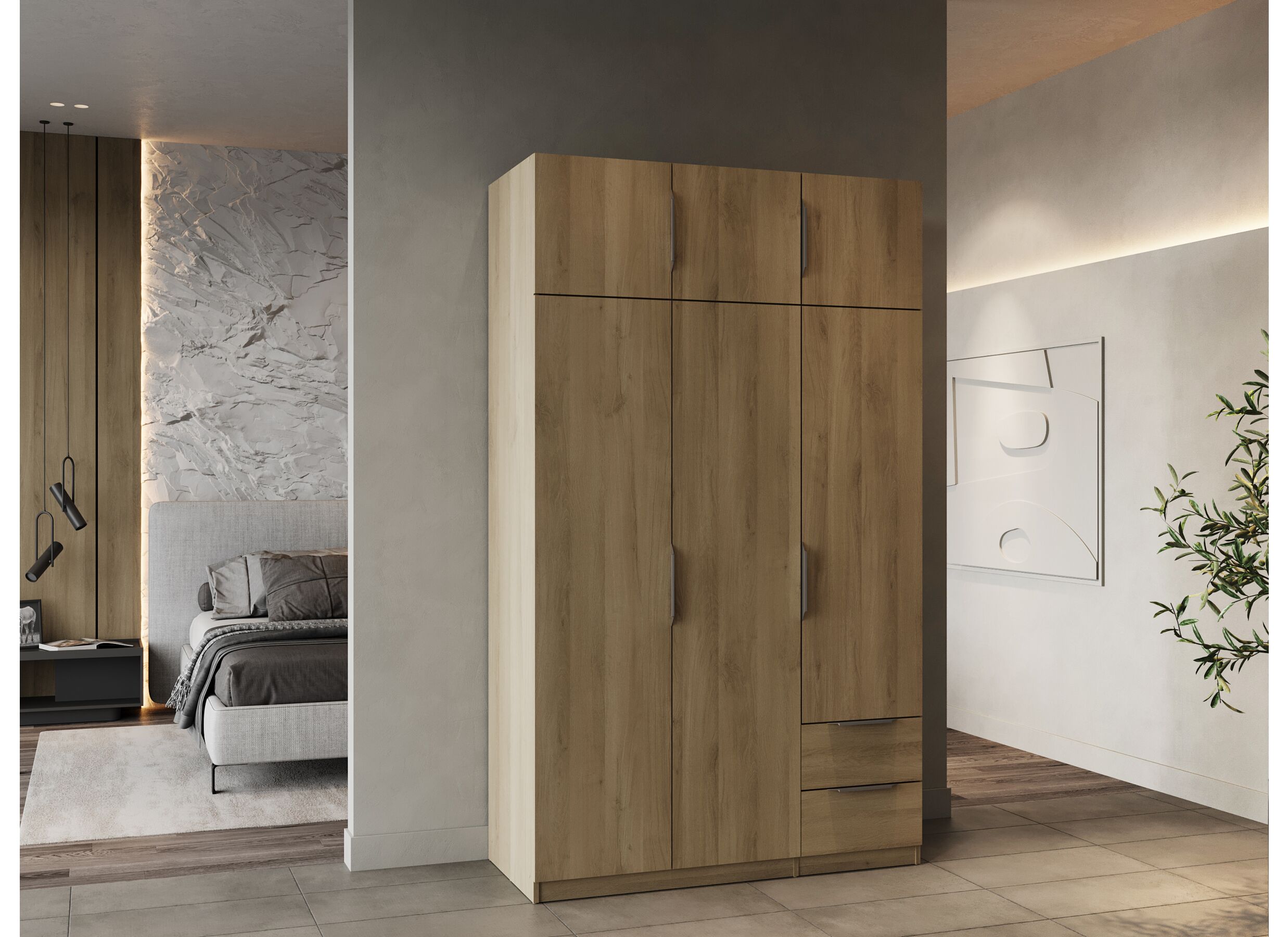 Garde-robe Ghost 119cm - décor - chêne kronberg