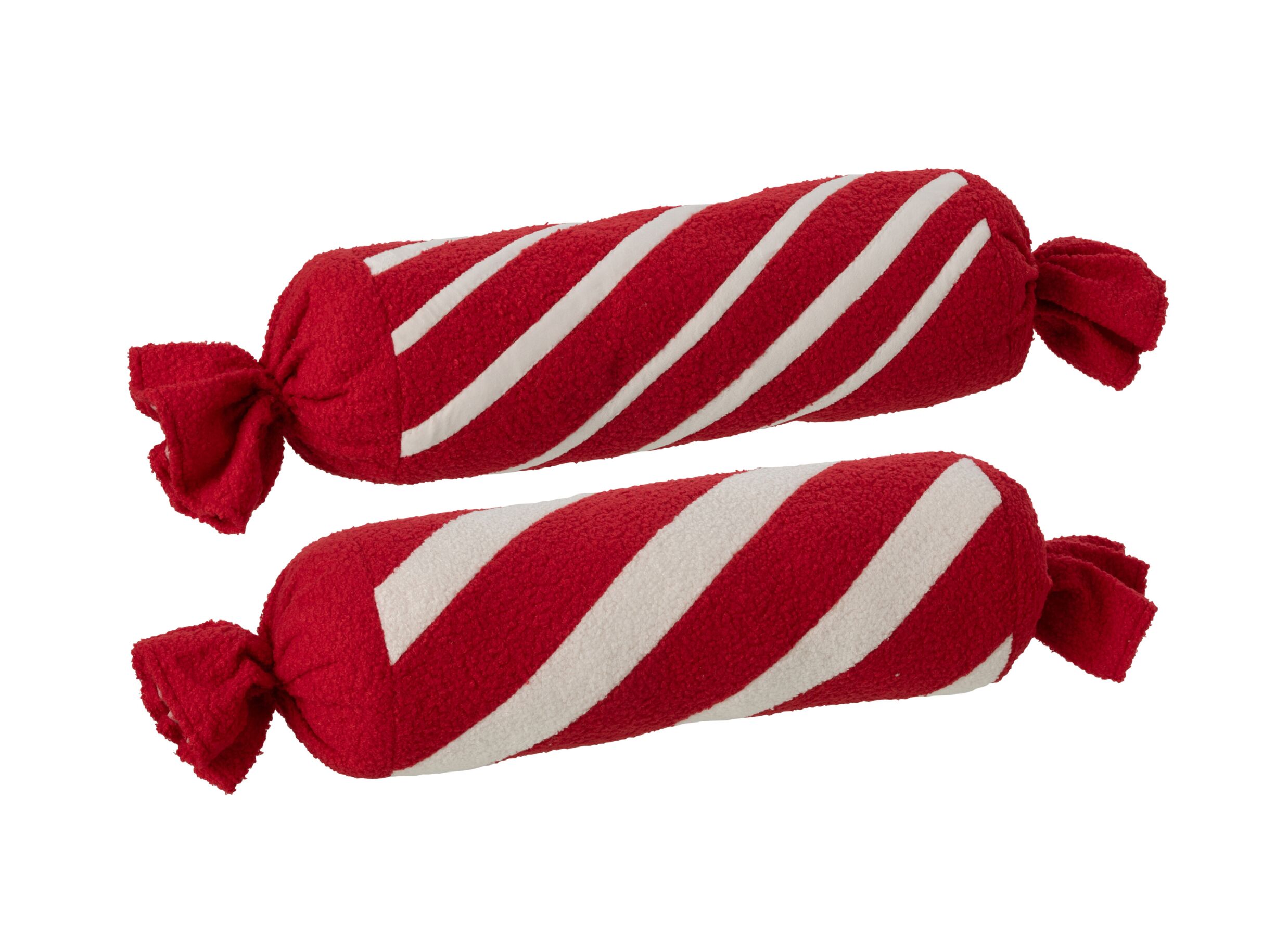Plus Important - Coussin Noël Ø19x75cm - tissu - rouge & blanc