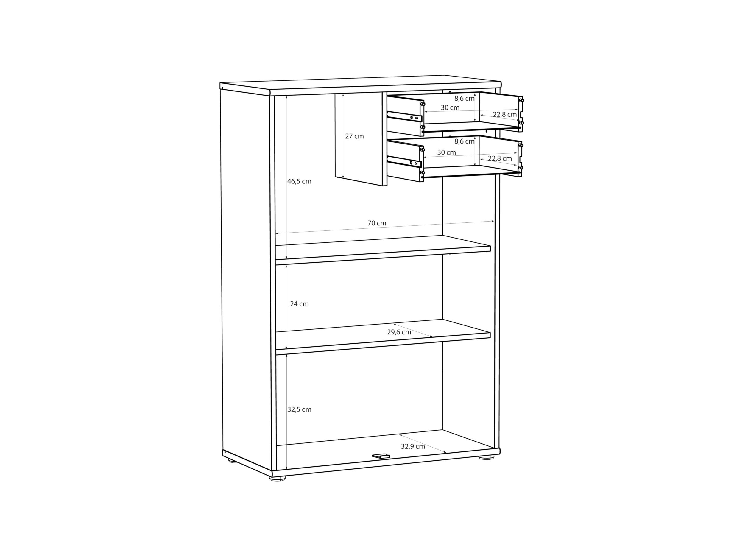 Dimensions - Commode Topic 74x35x111cm - décor - cashmere