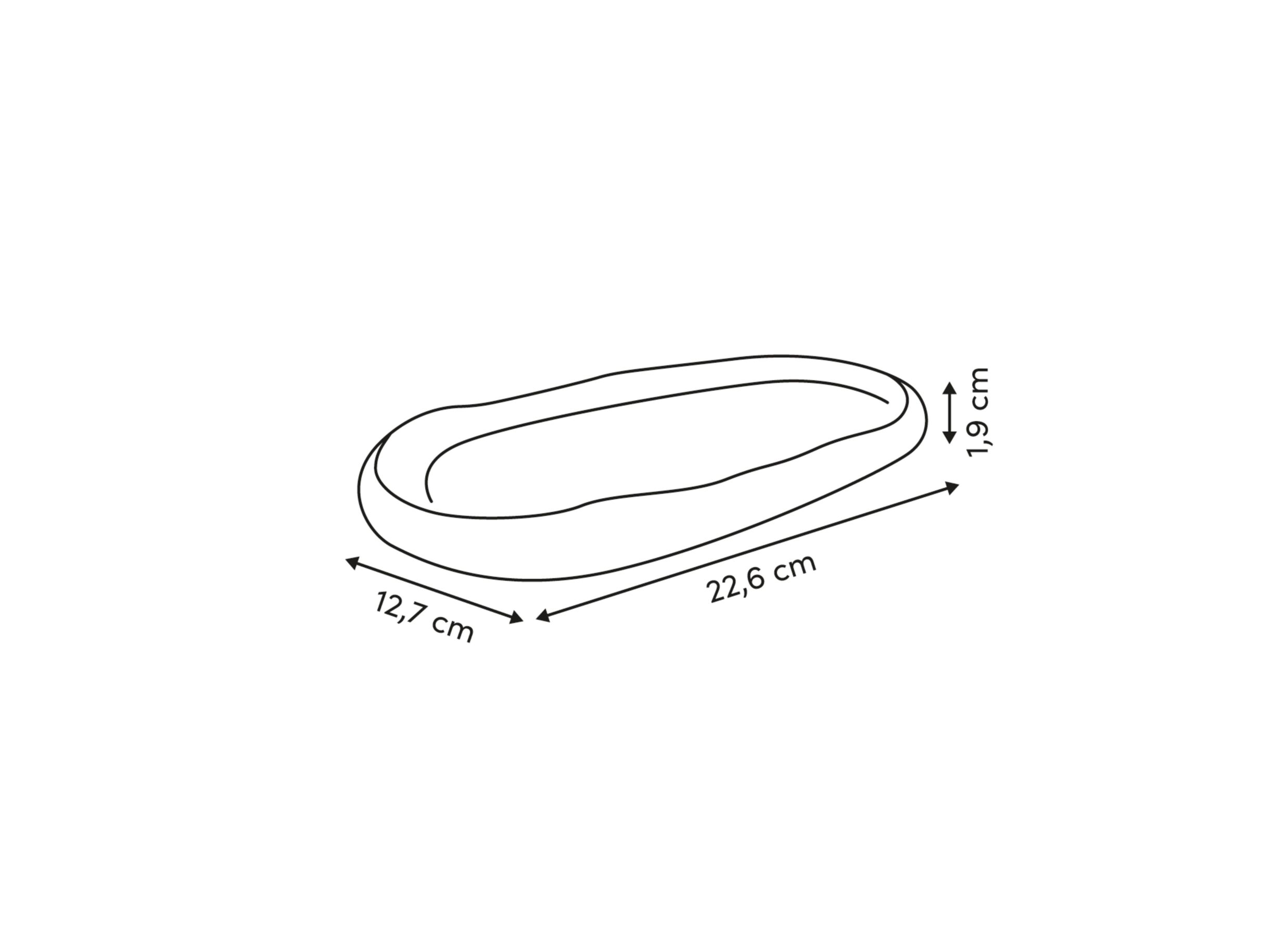 Afmetingen - Schaal Oleya 22,6x12,7x1,9cm - polyresine - beige