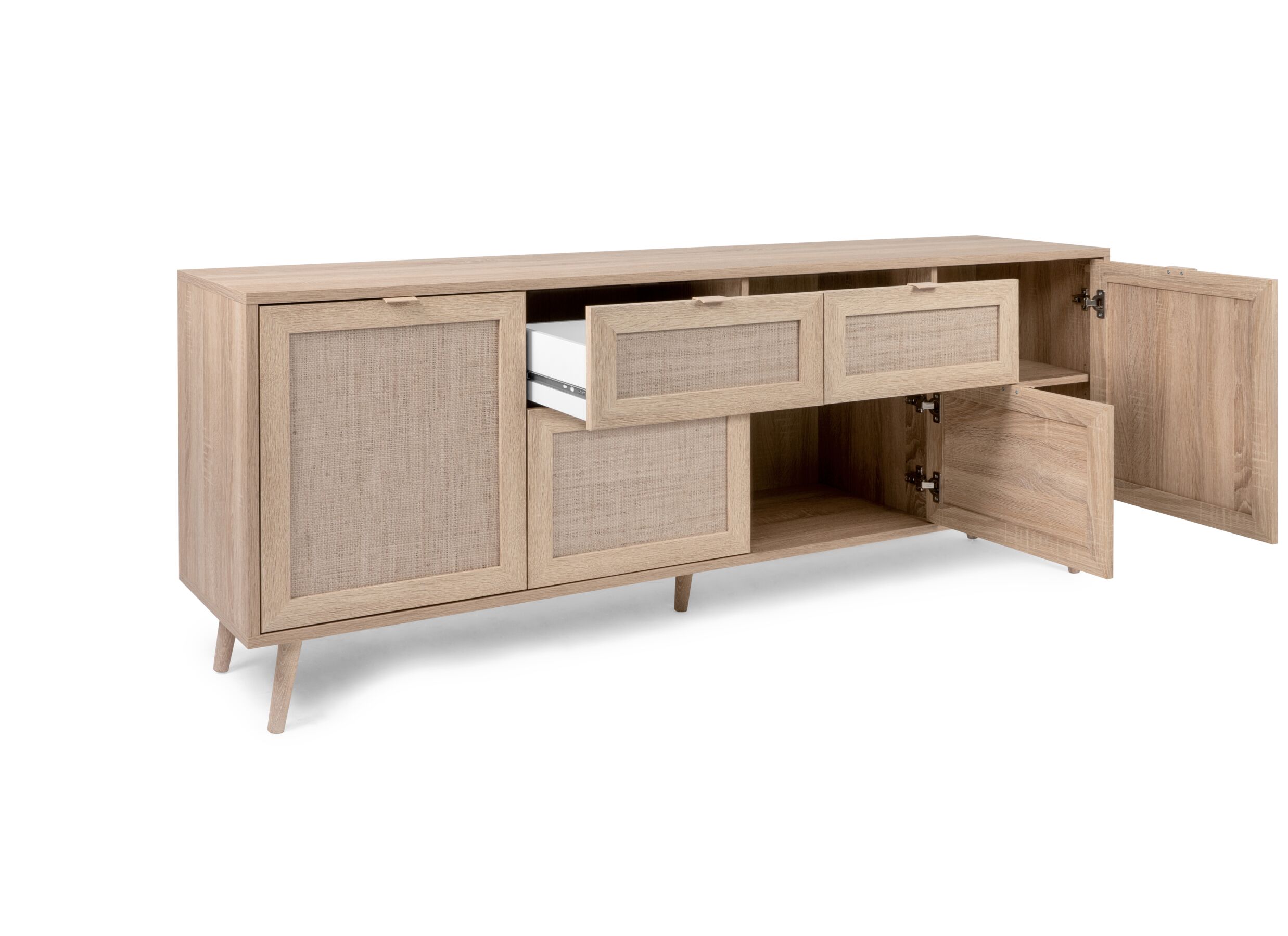 Buffet Bali 180cm - melamine - chêne sonoma