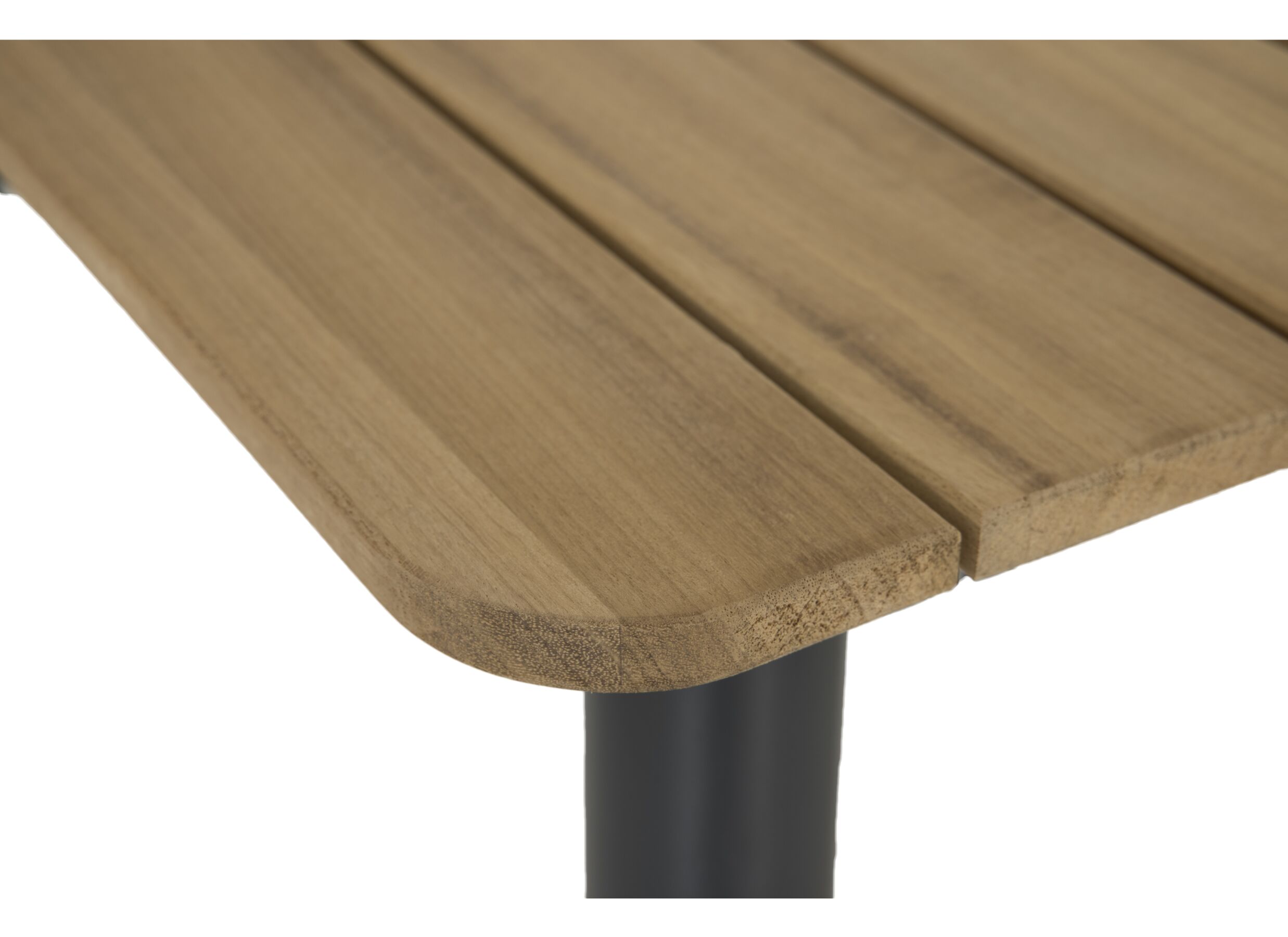 Detail - Table Brisk 80x80cm - teck massif & aluminium - naturel
