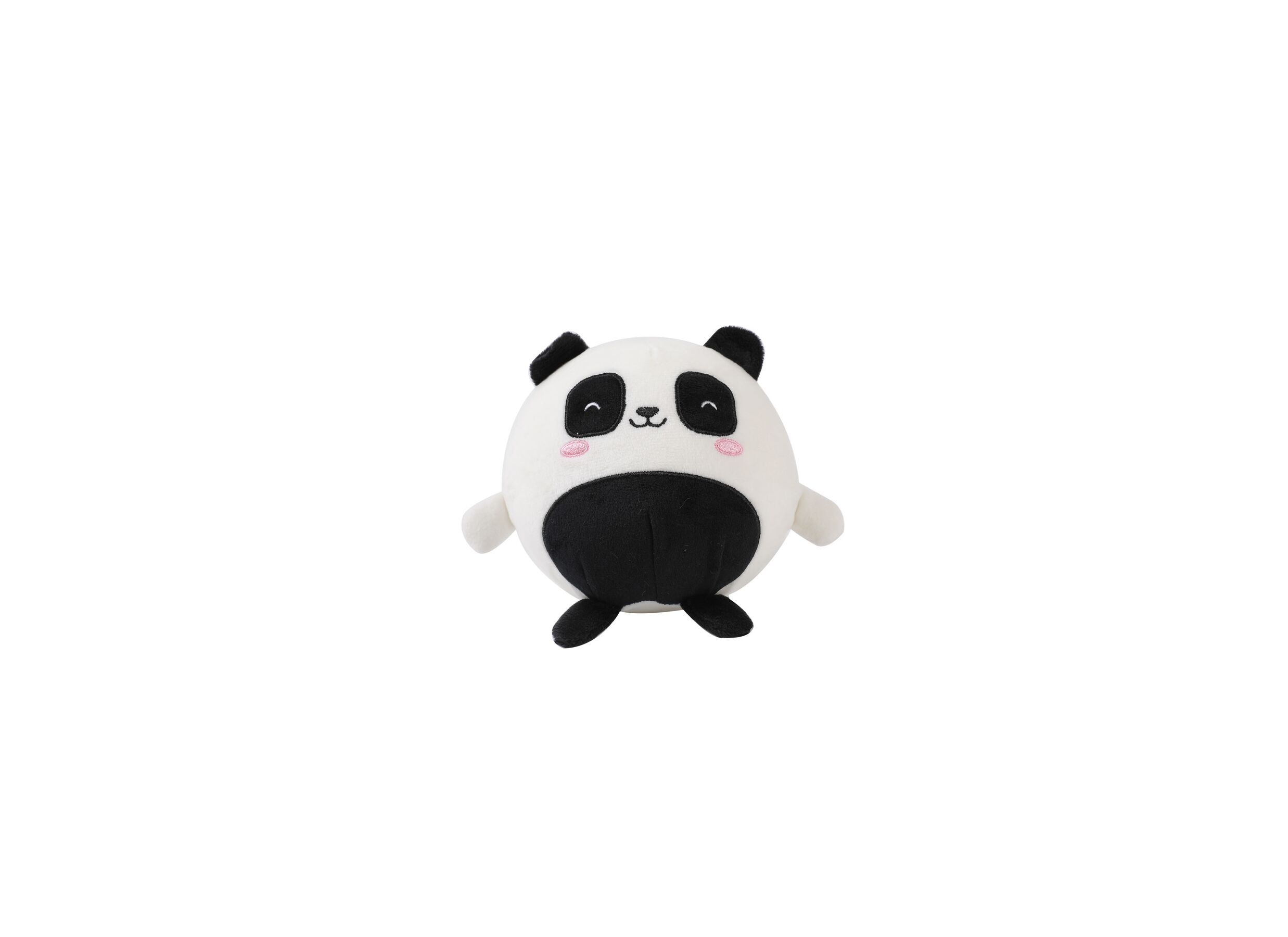 Plus Important - Coussin Squishy Pandastic Ø13cm - tissu - noir/blanc