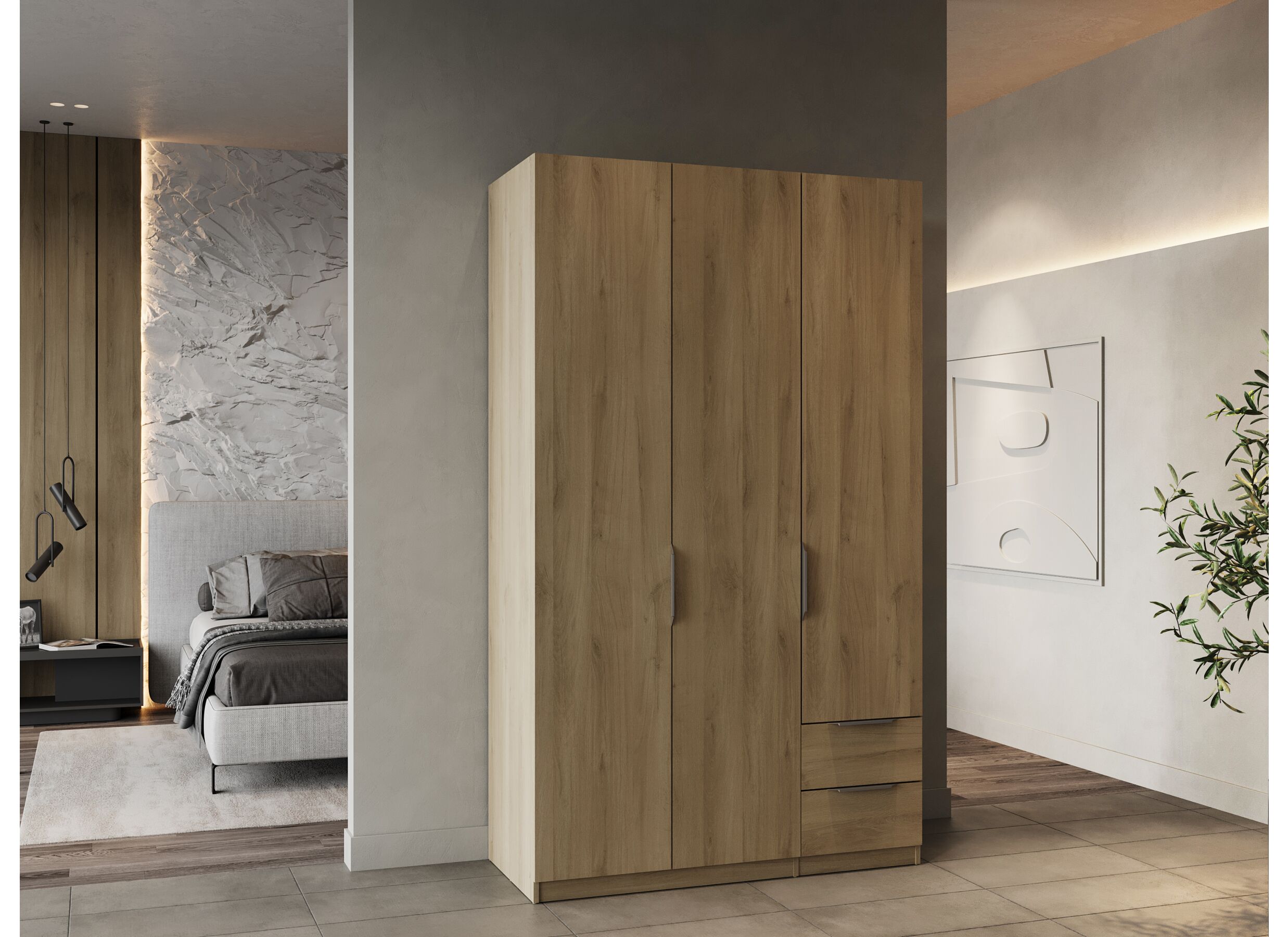 Garde-robe Ghost 119cm - décor - chêne kronberg