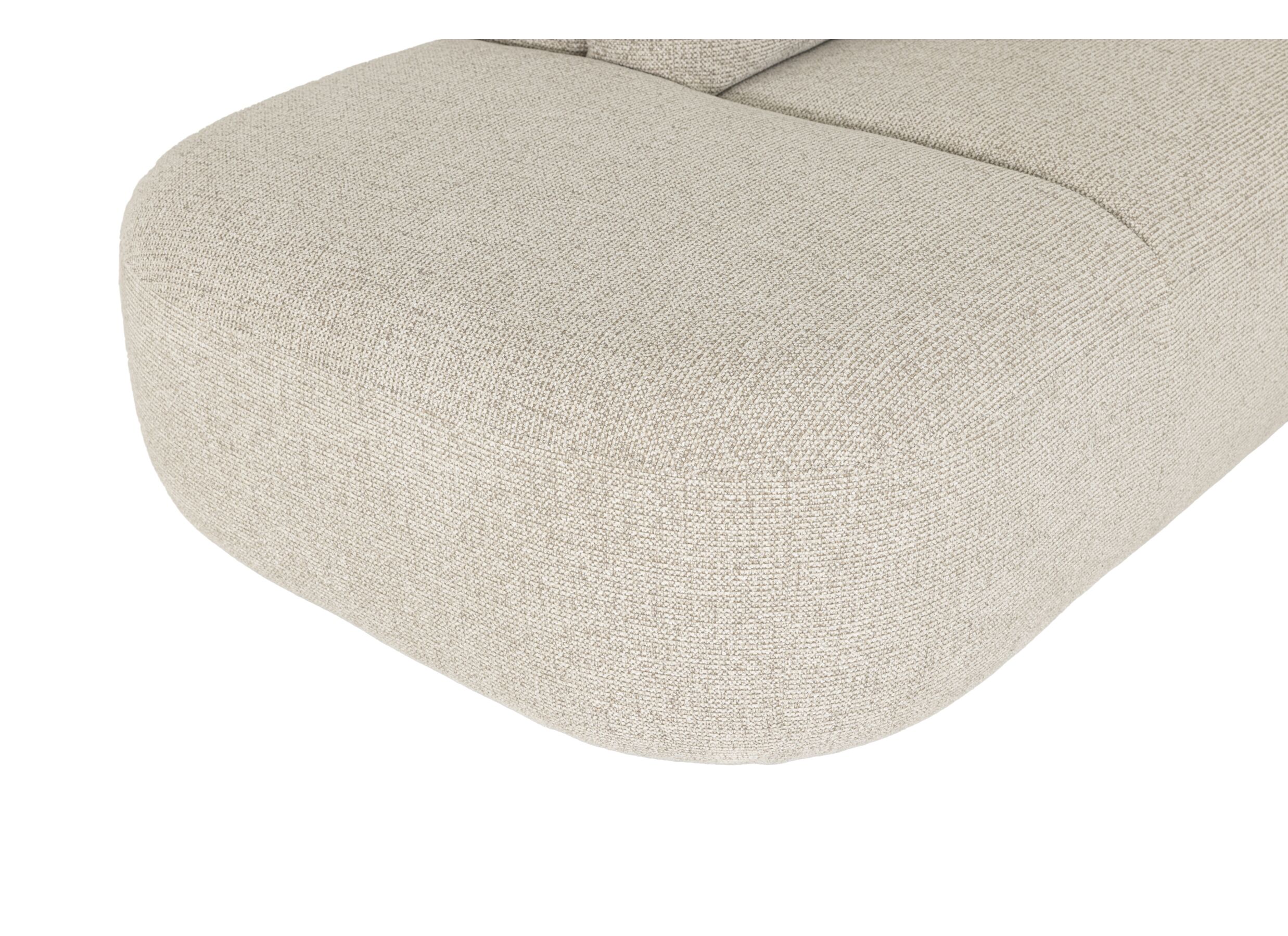 Detail - Canapé d'angle Malco 399x235cm - tissu - taupe avec relax