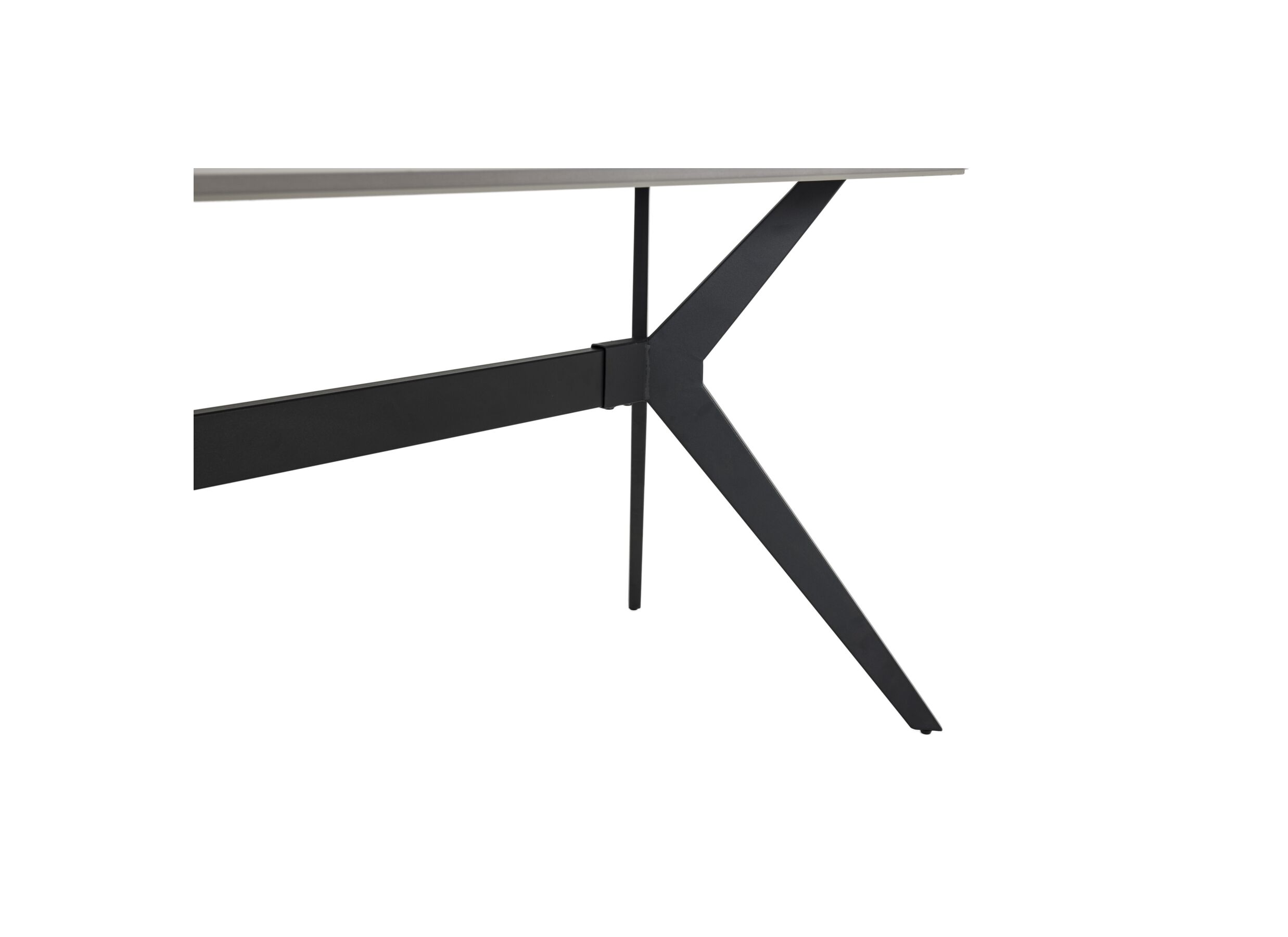 Detailfoto - Tafel Zins 160x90cm - metaal - glossy Italian grey