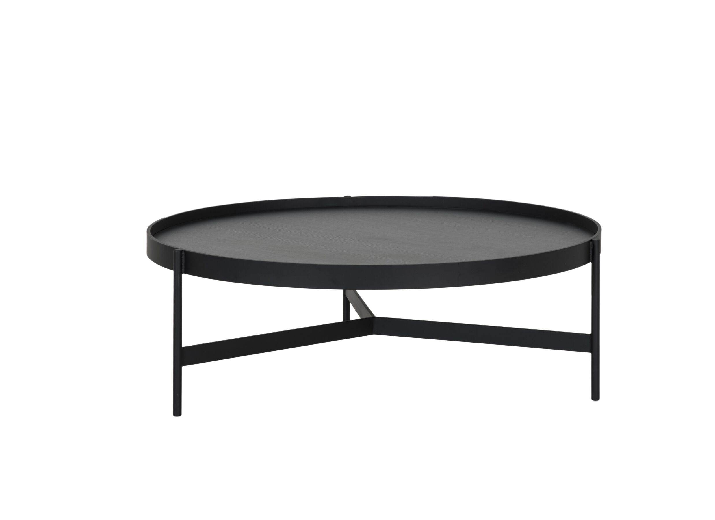 Table basse Tucci ronde noir - Table basse Tucci Ø102cm - mélamine & métal - noir