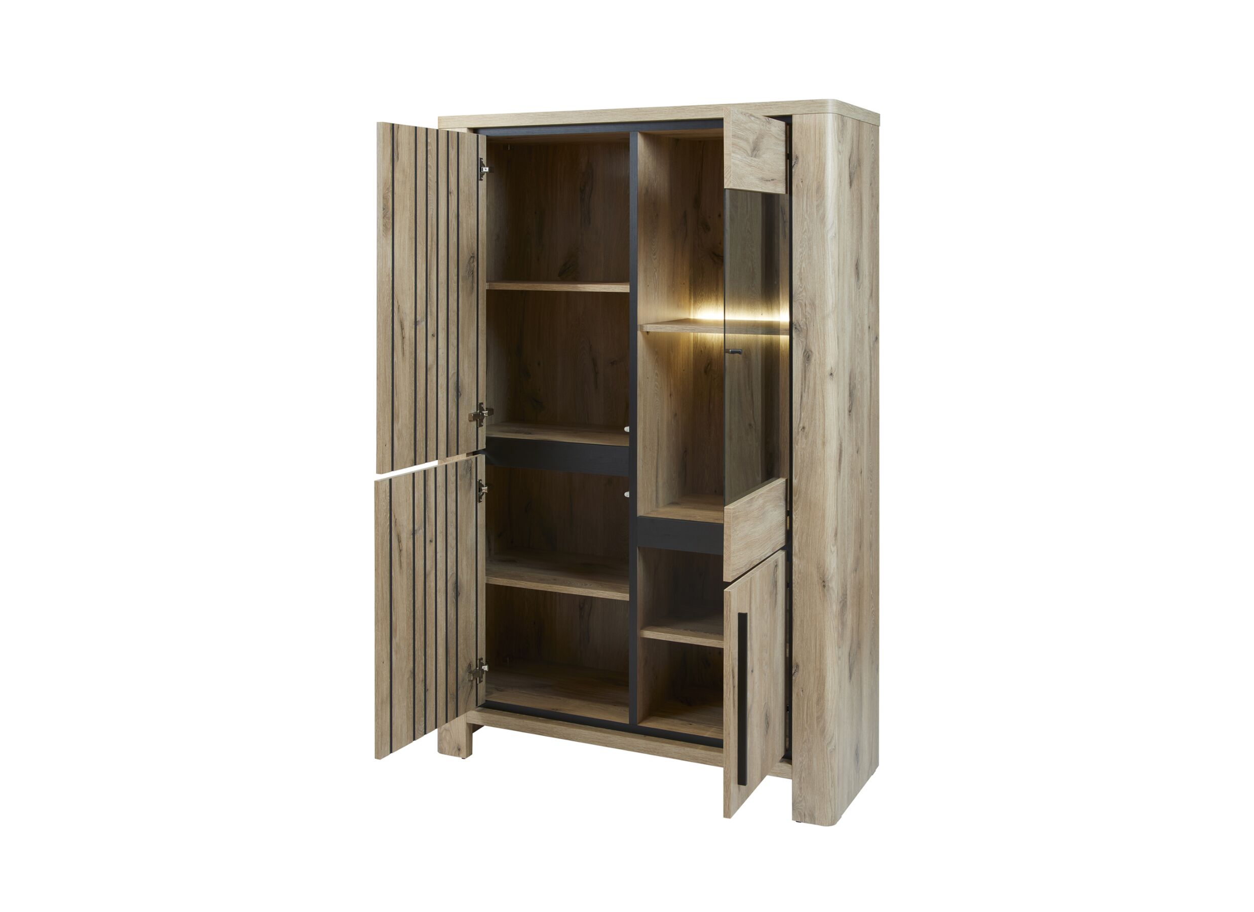 Disposition - Vitrine Santos 120cm - décor - canyon oak