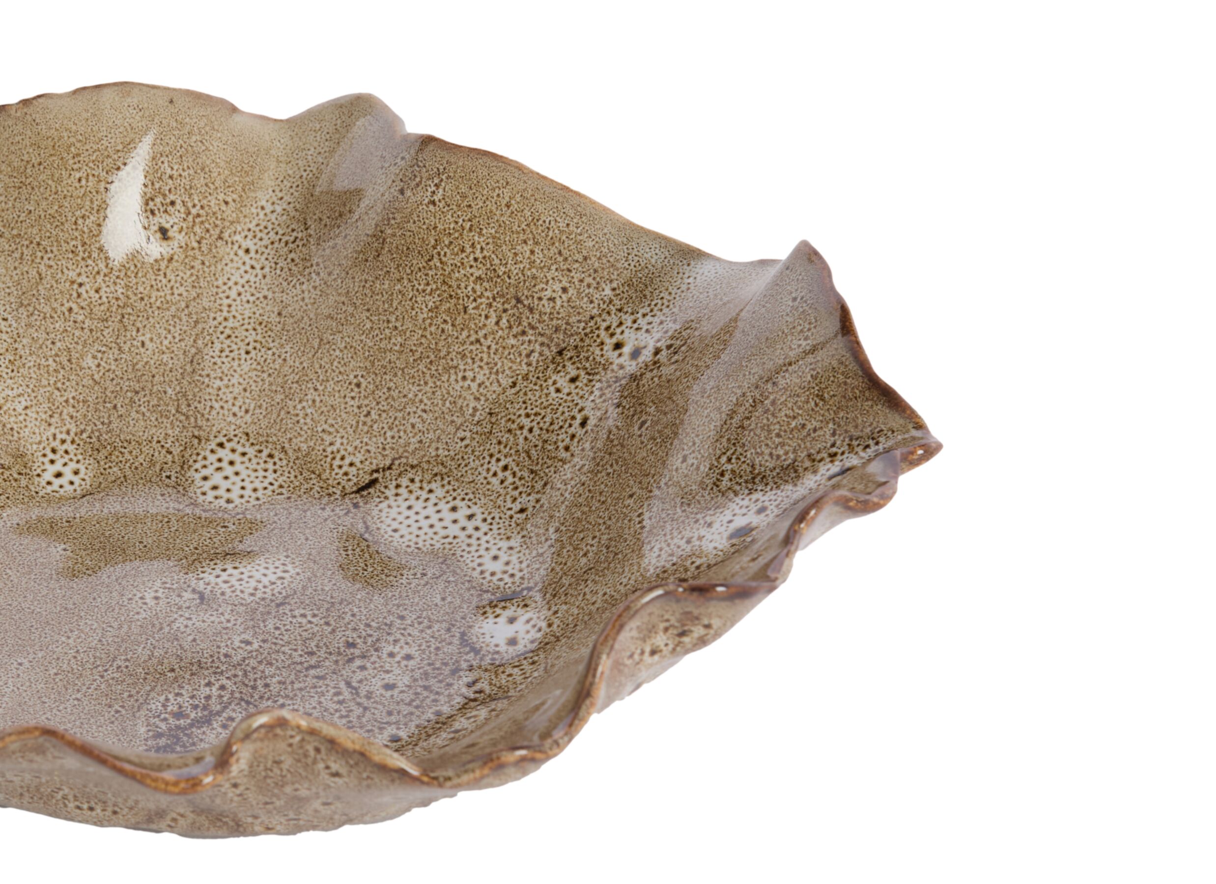 Detail - Plat Banda 21,5x18,5x6,5cm - céramique - marron
