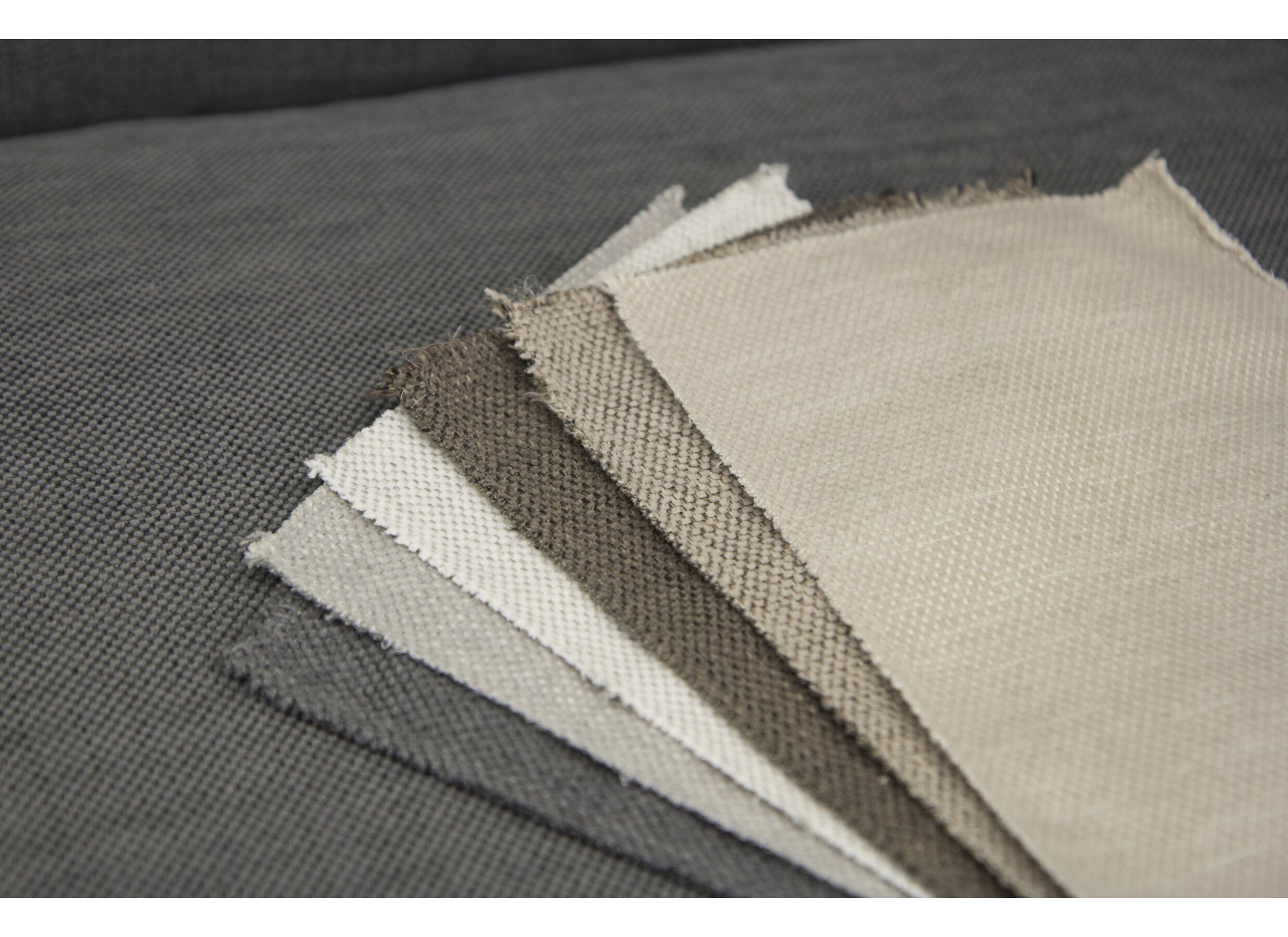 Couleurs - Canapé d'angle Mats 372x227cm - tissu - gris clair