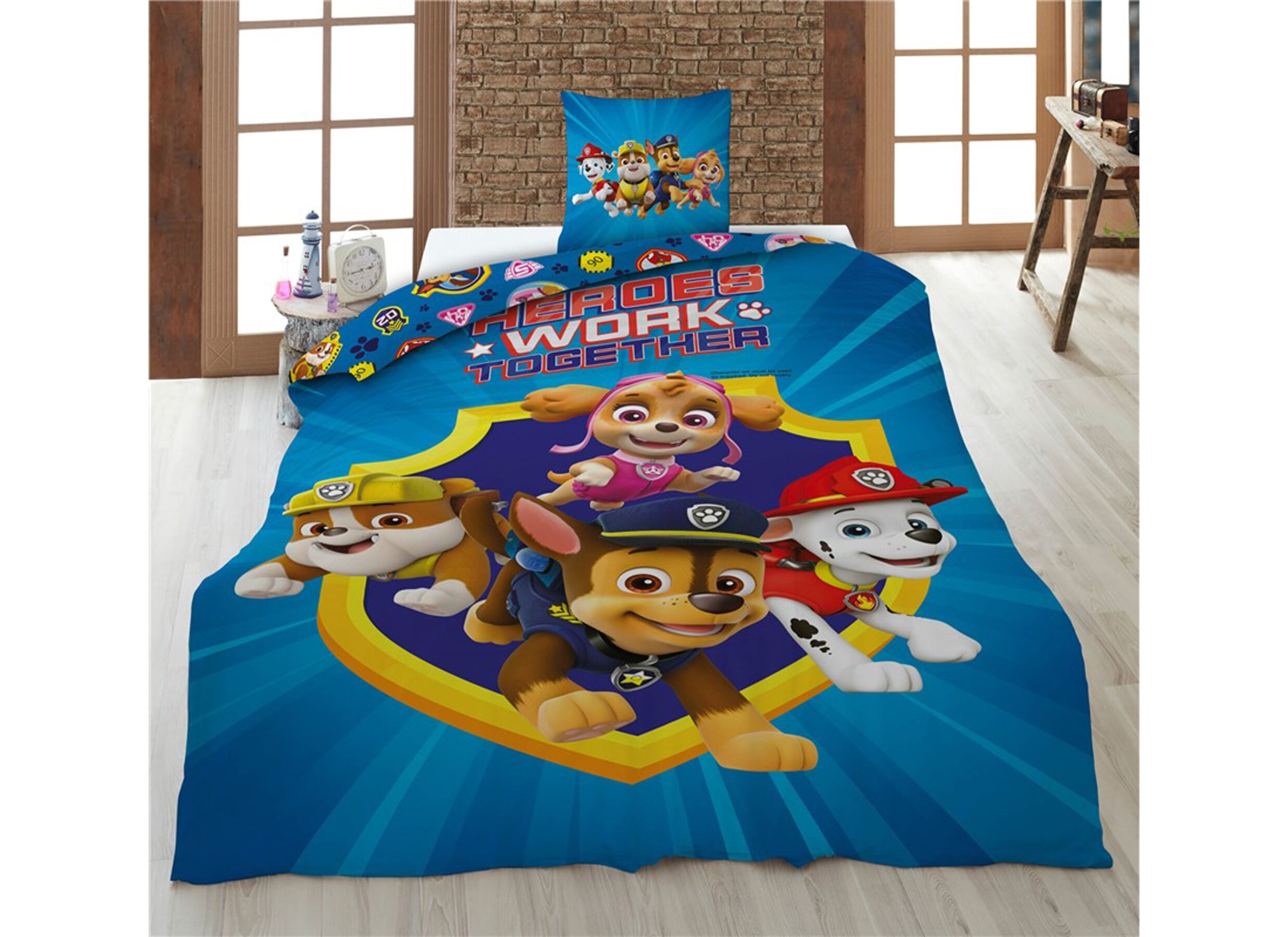 Aperçu - Housse de couette Paw Patrol 140x200cm - coton - bleu