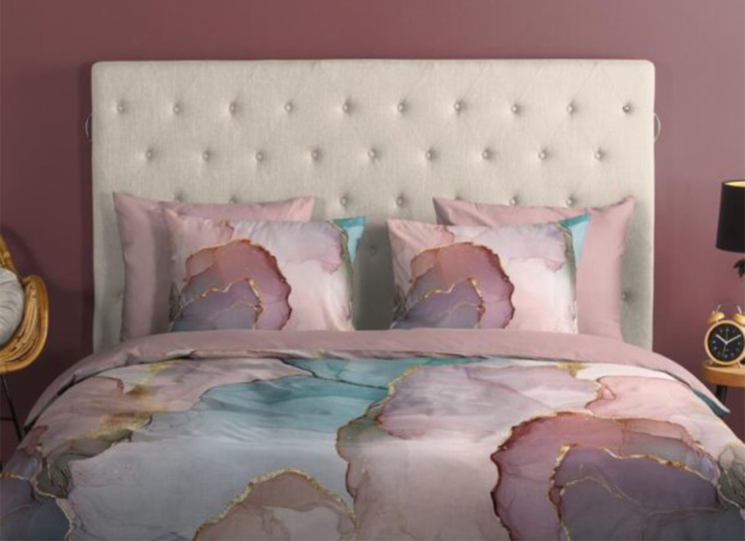 Foto ambiance - Housse de couette Marley 240x220cm - coton - rose