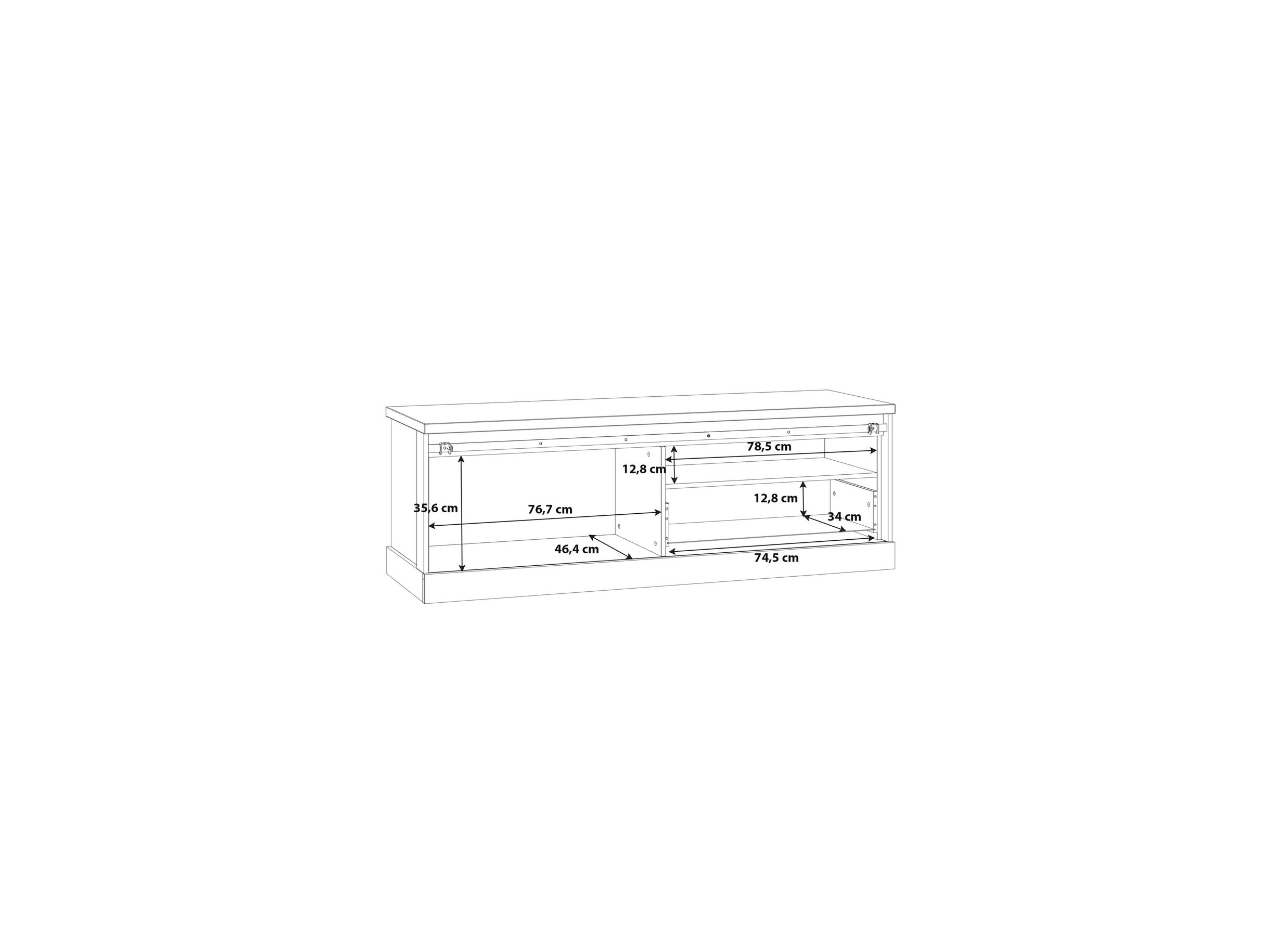 Tv-meubel Kaszimiro 163cm - meubelplaat - waterford eik/zwart